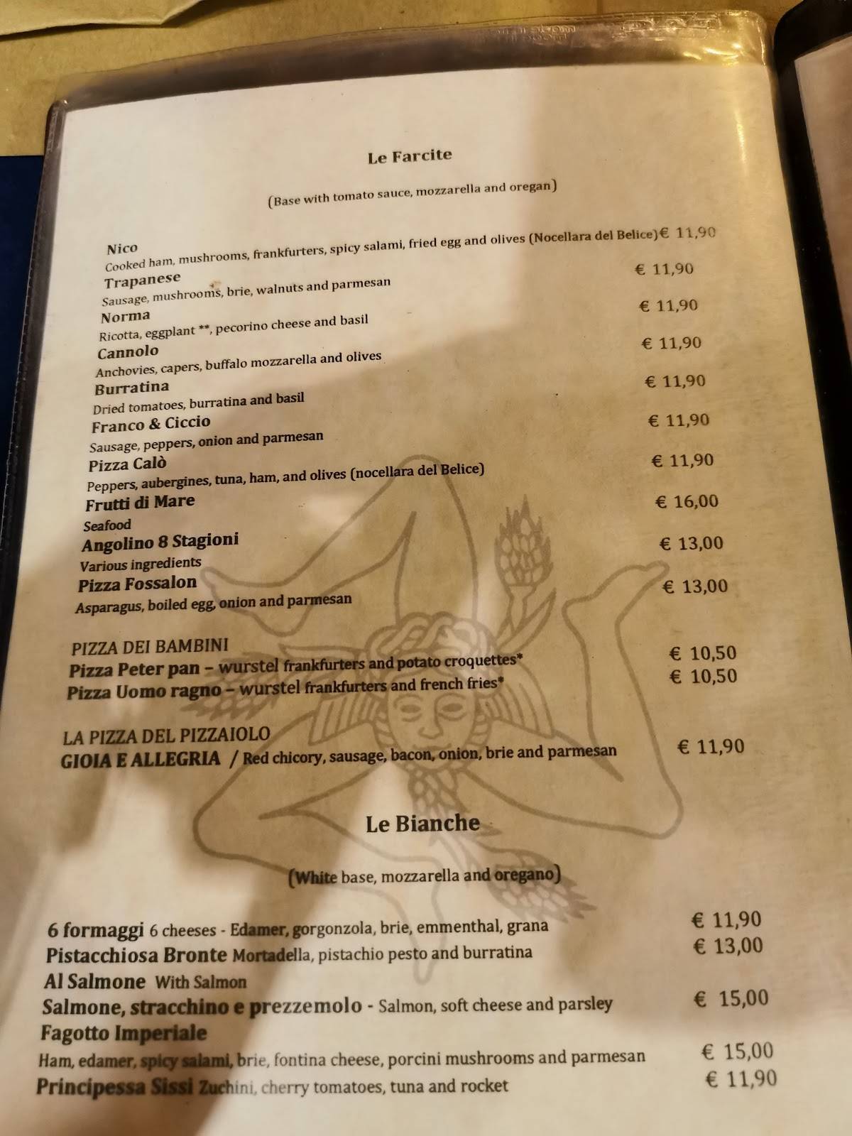 Menu di Pizzeria Ristorante Calò 