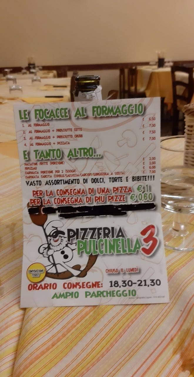 Menu di Pizzeria Pulcinella 3 