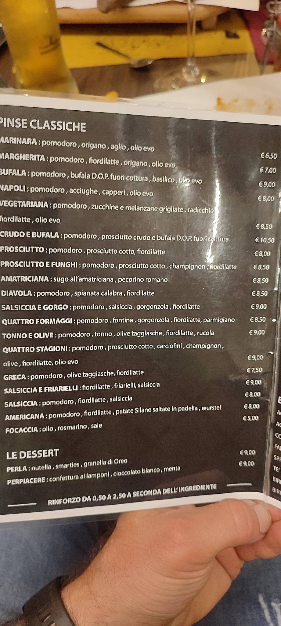 Menu di Pergradi Pizzeria Ristorante 