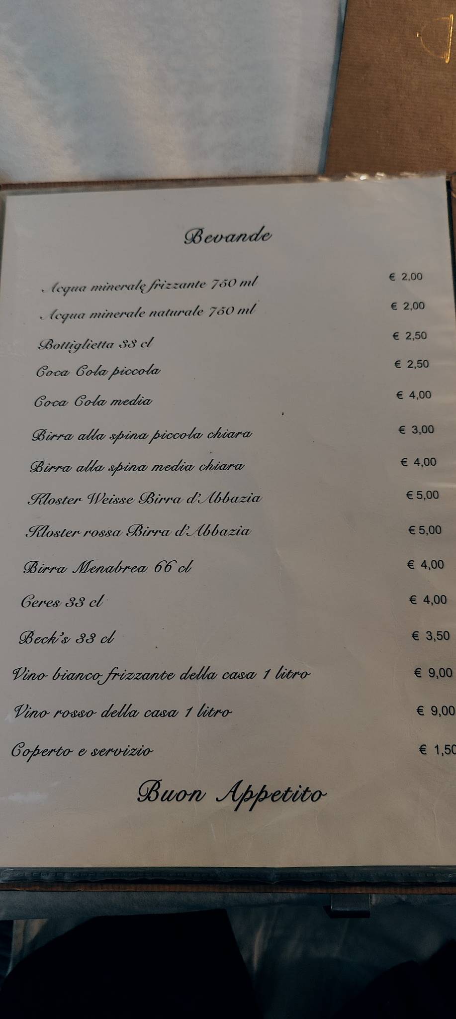 Menu di Ristorante Pizzeria Da Viola 