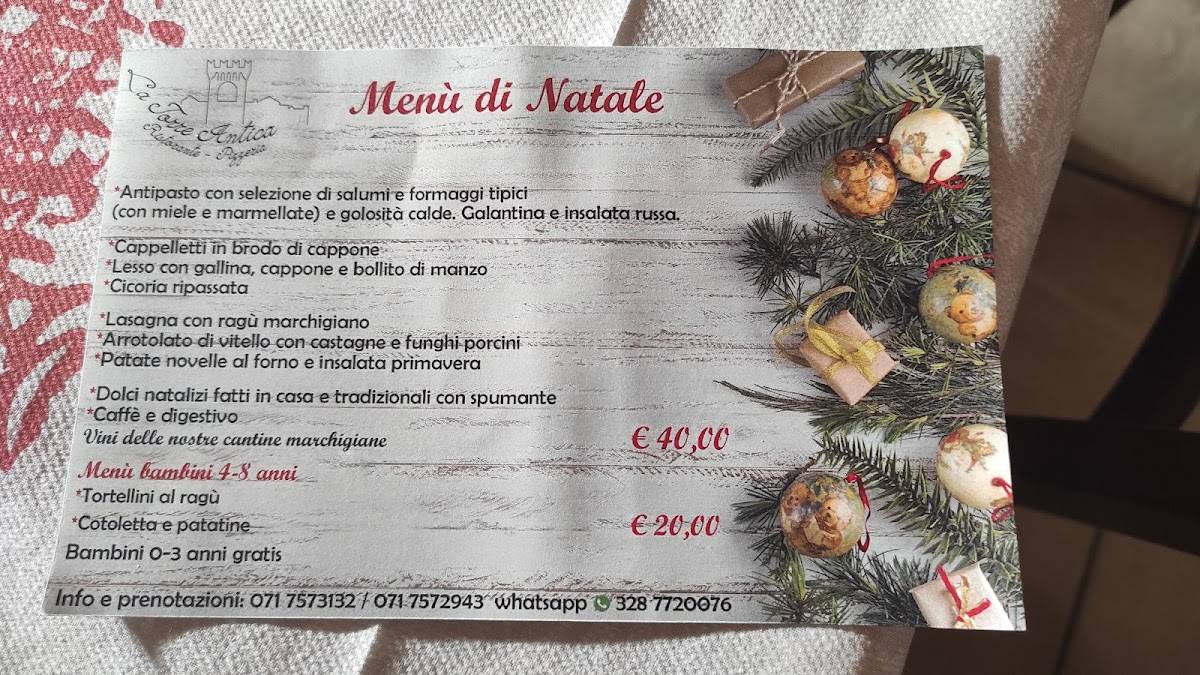Menu di Ristorante Pizzeria La Torre Antica 