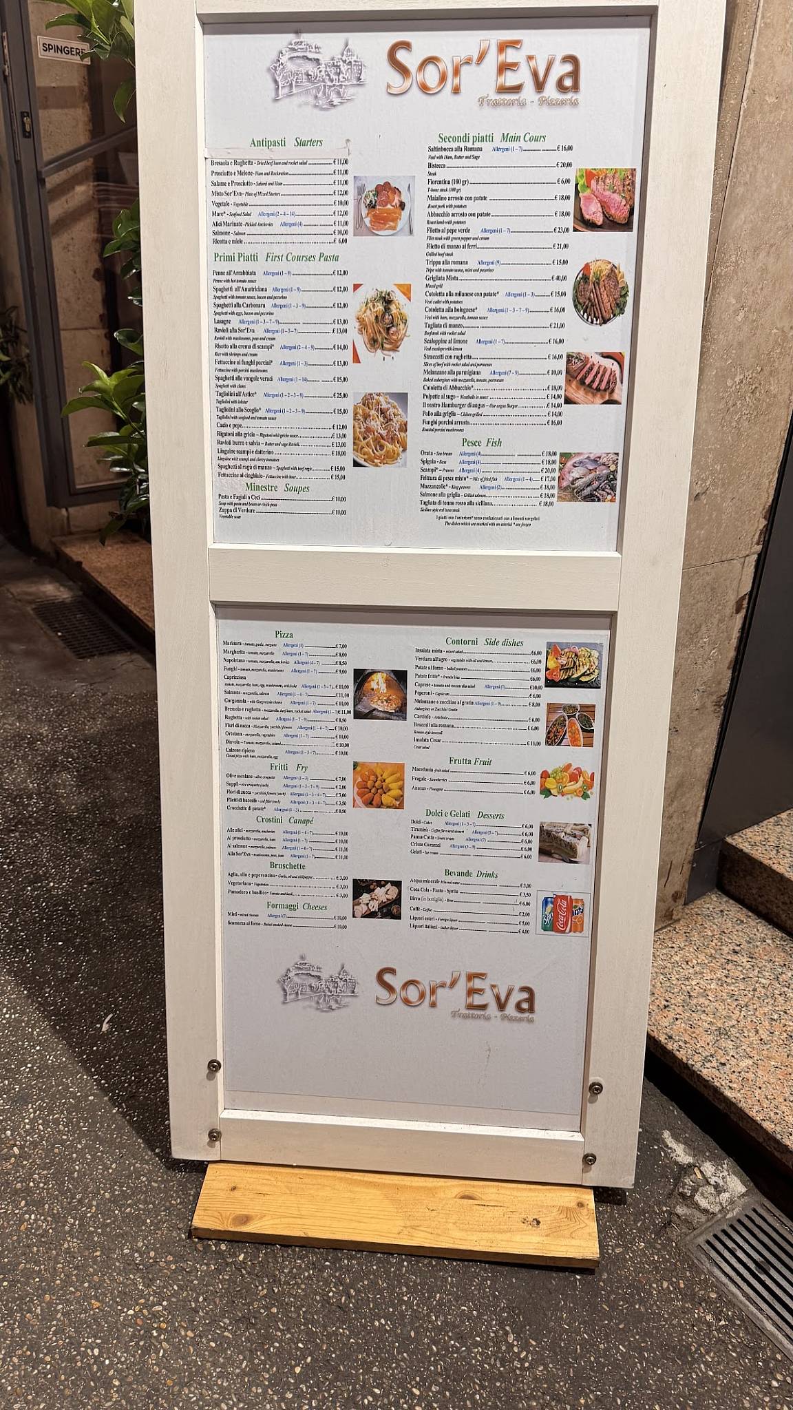 Menu di Sor' Eva 