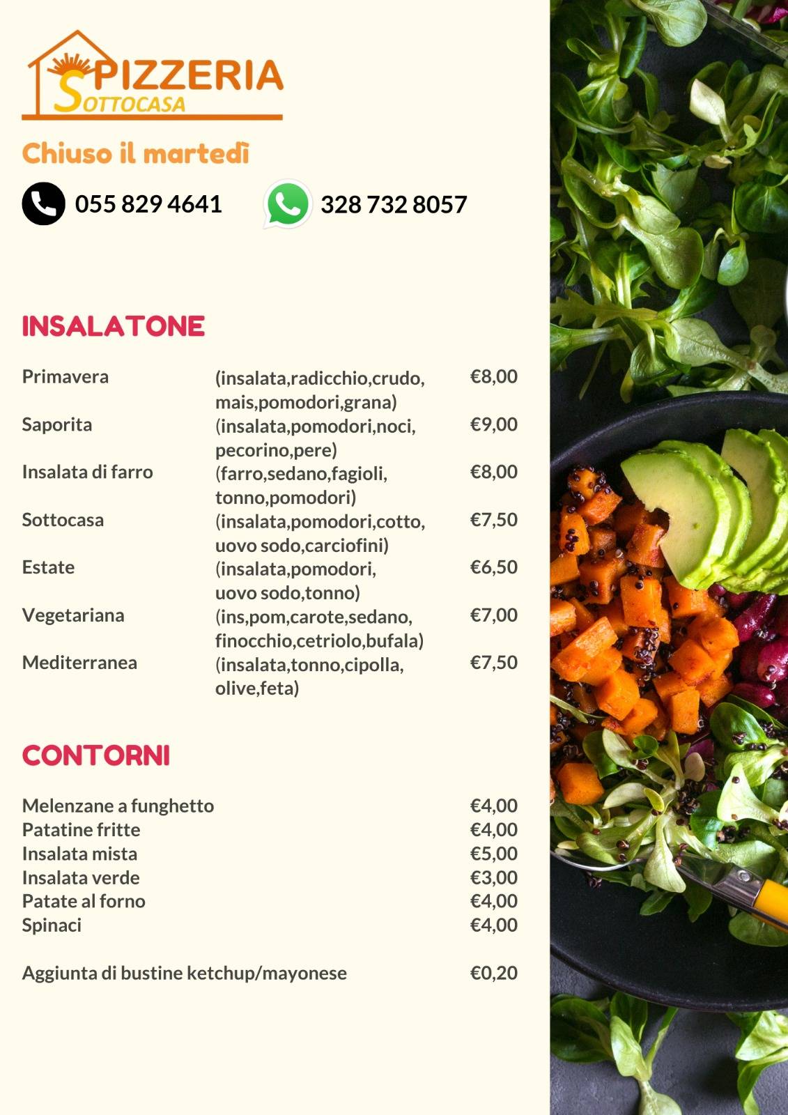 Menu di Pizzeria Sottocasa 