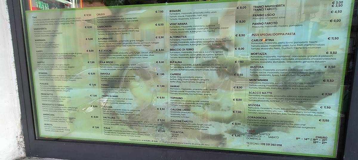 Menu di Time Pizza 