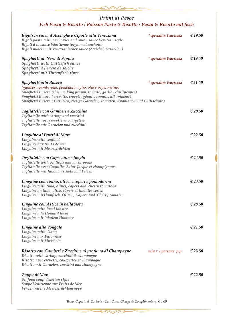 Menu di Trattoria da Rino 
