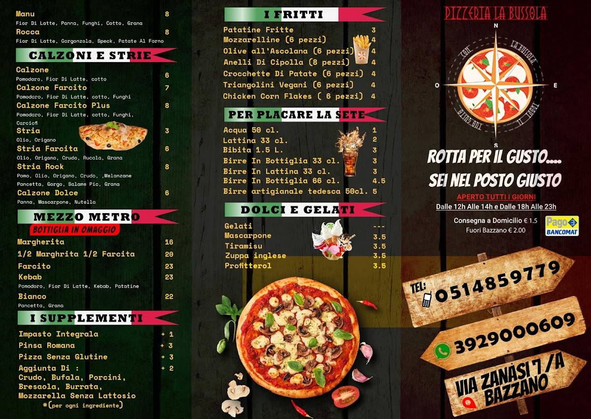 Menu di Pizzeria d’asporto la bussola 