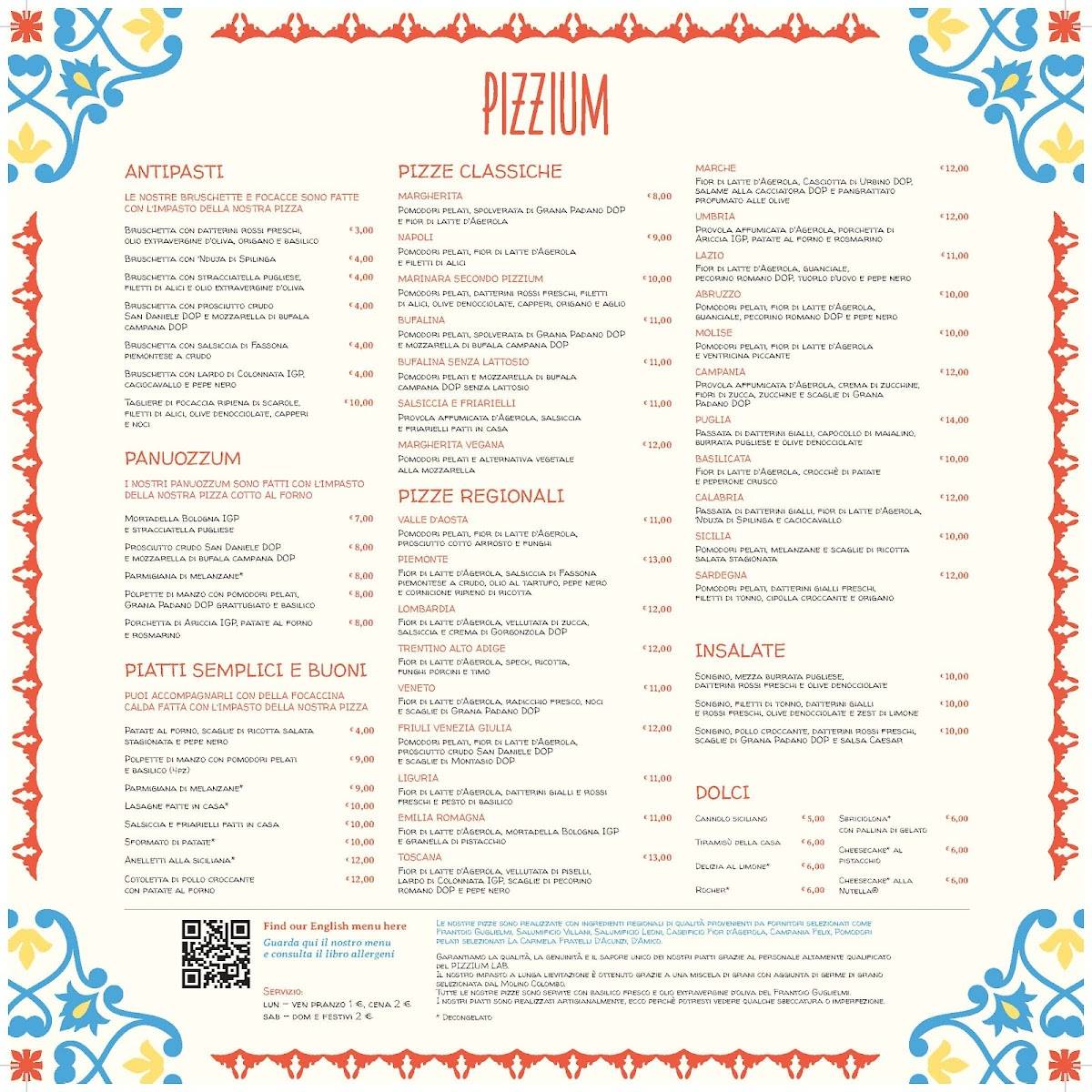 Menu di Pizzium - Alessandria