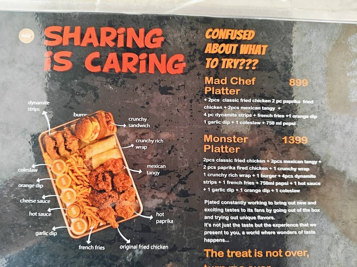 Plated Restaurant menu