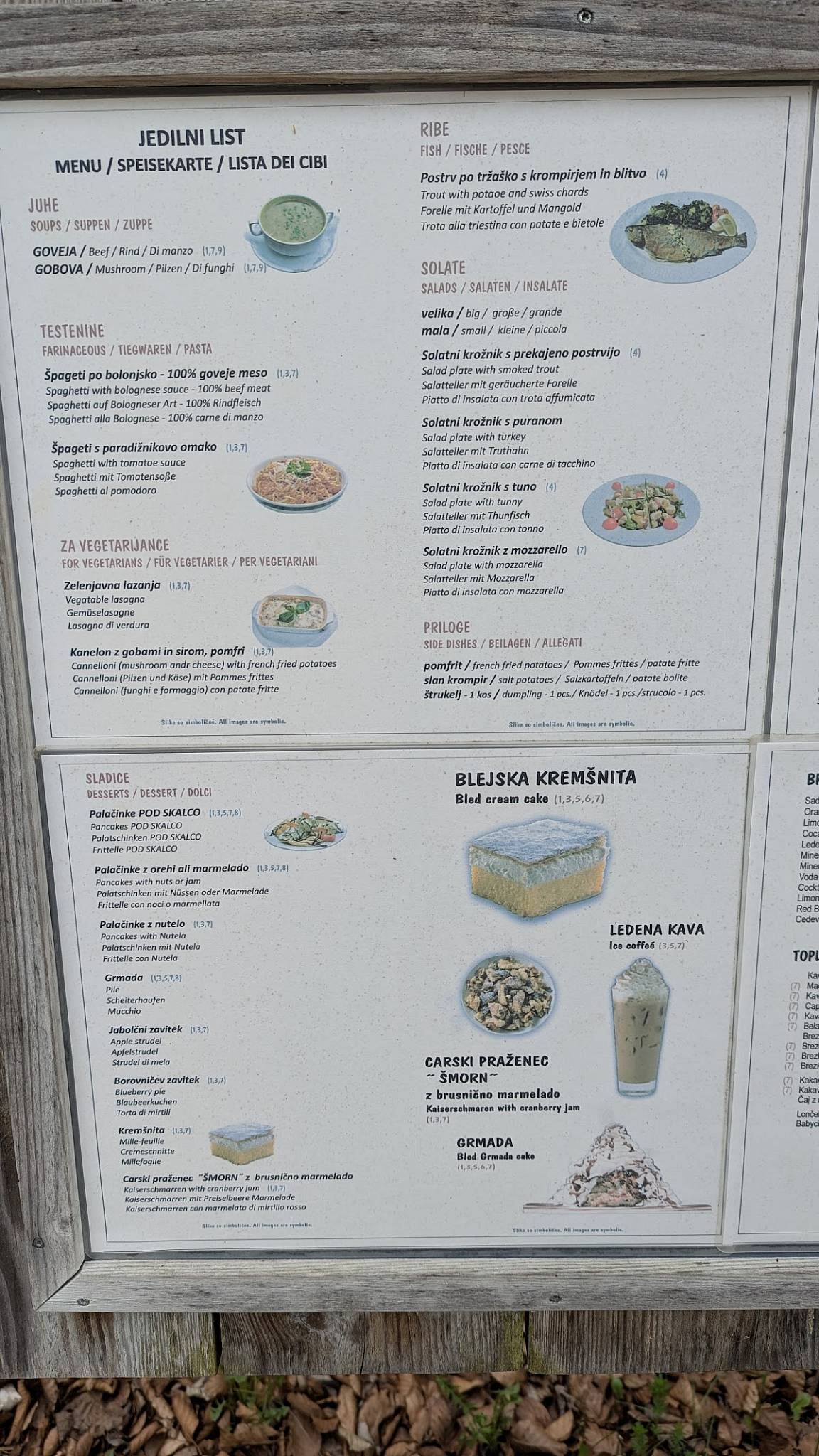 Menu di Pod Skalco - Ribčev Laz 58 