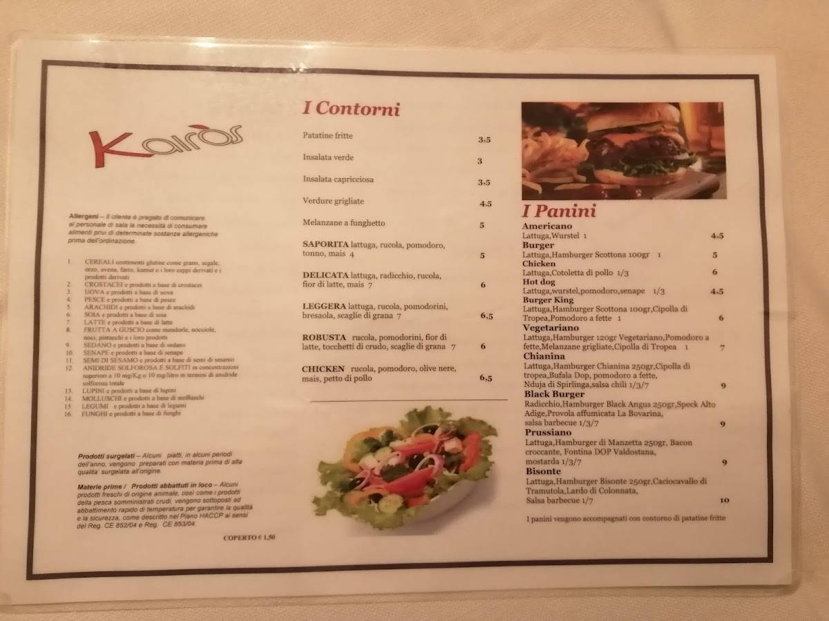 Menu di Kairos Loungebar 