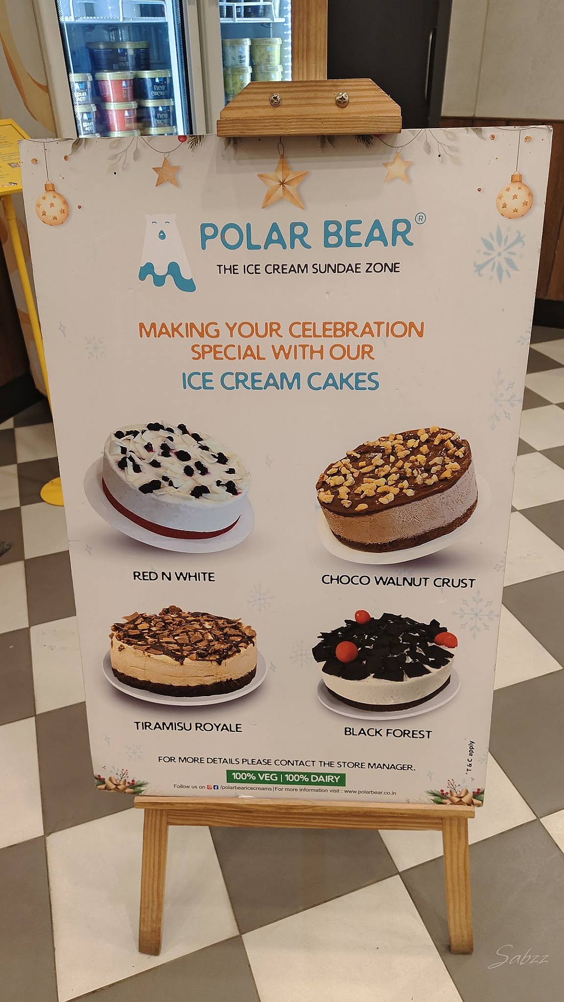Polar Bear The Icecream Sundae Zone menu
