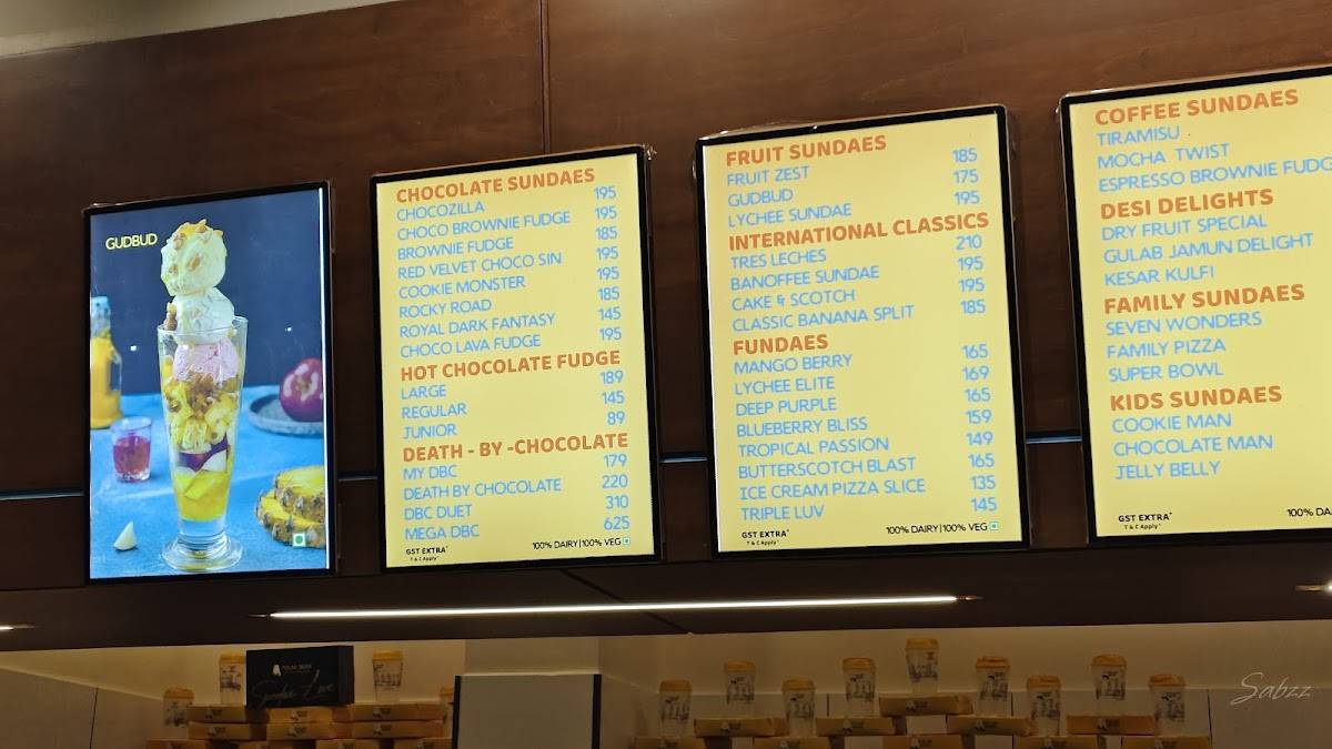 Polar Bear The Icecream Sundae Zone menu