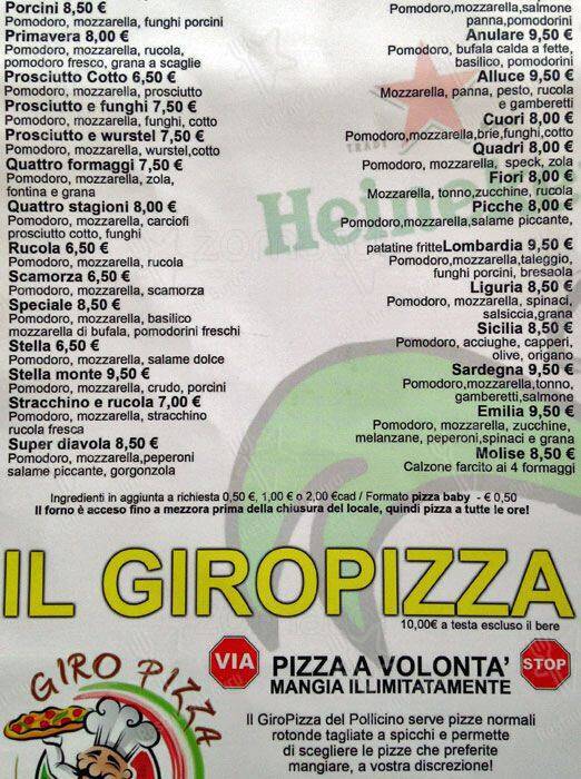 Menu di Pollicino 