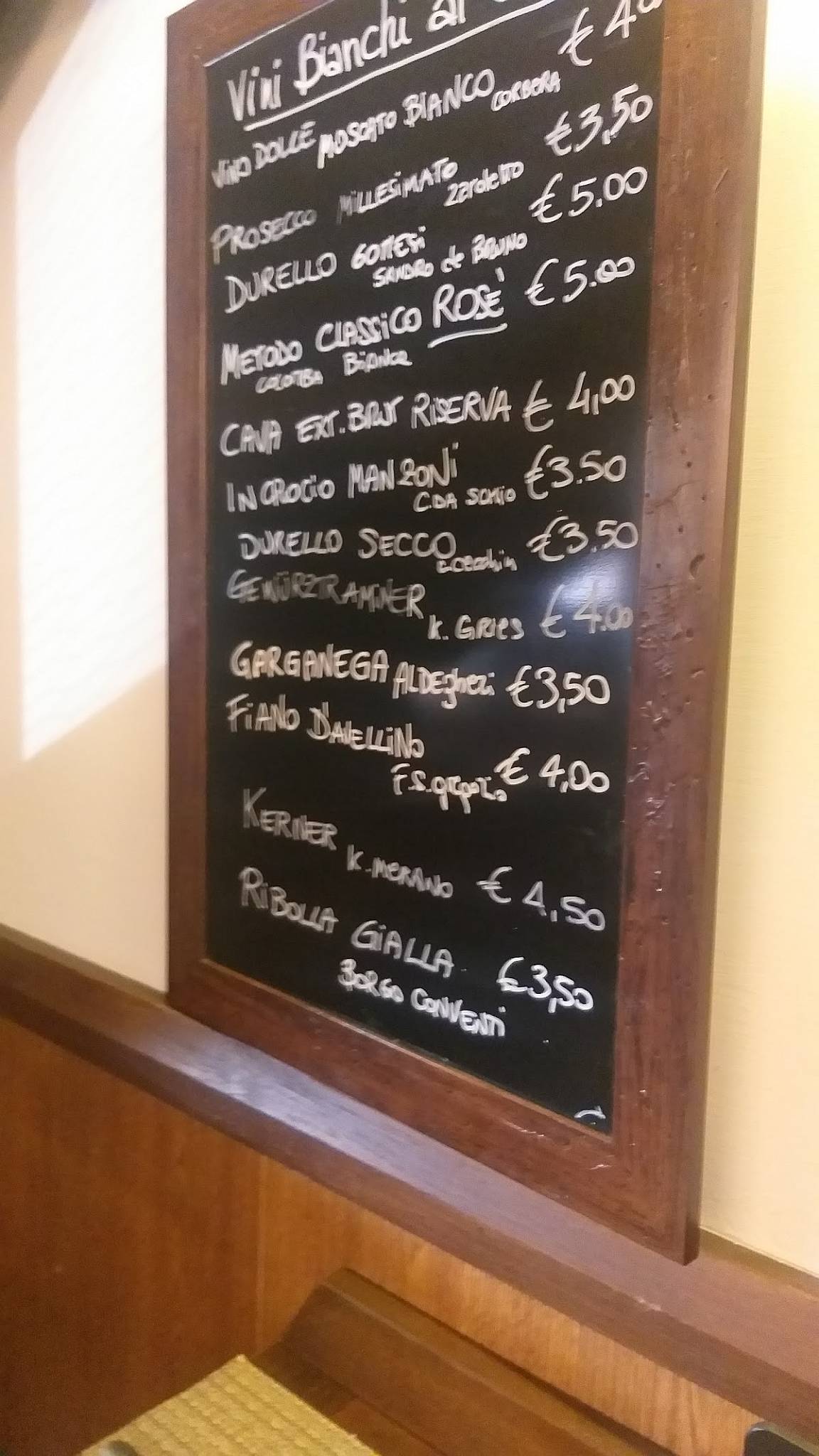 Menu di Al Topo Sommelier 