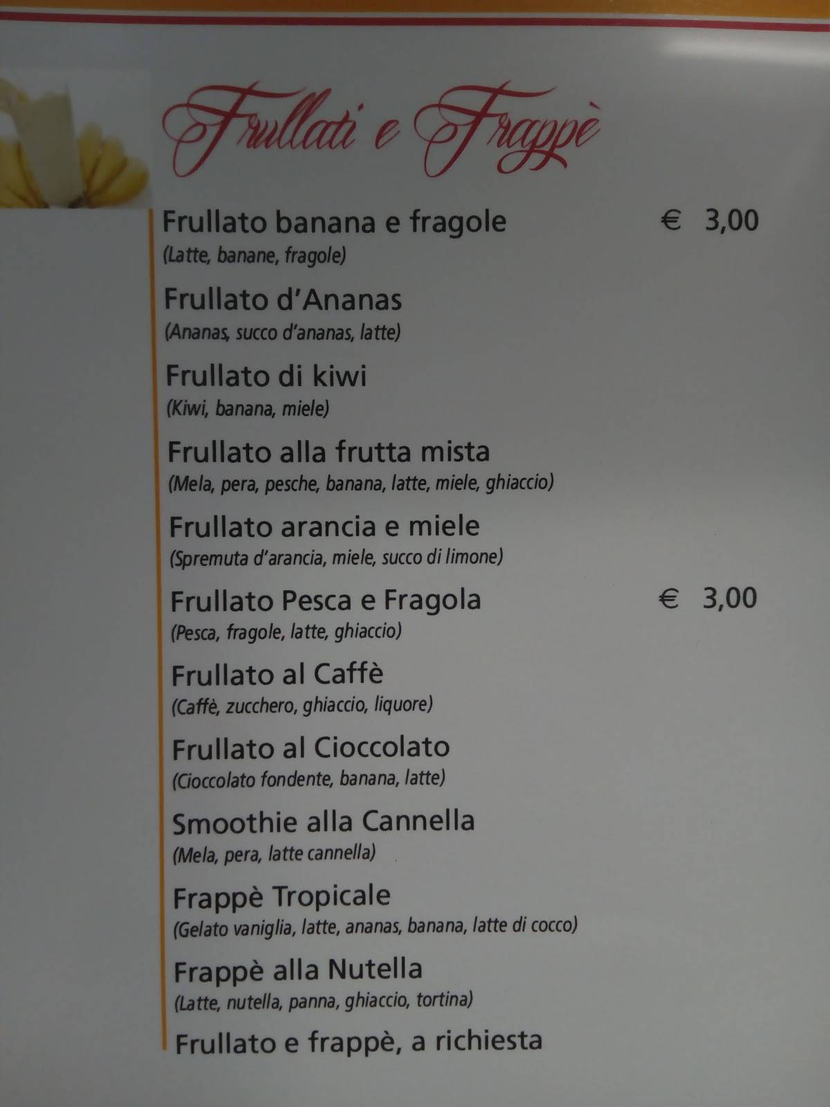 Menu di Al Triangolo Chiosco Bar 