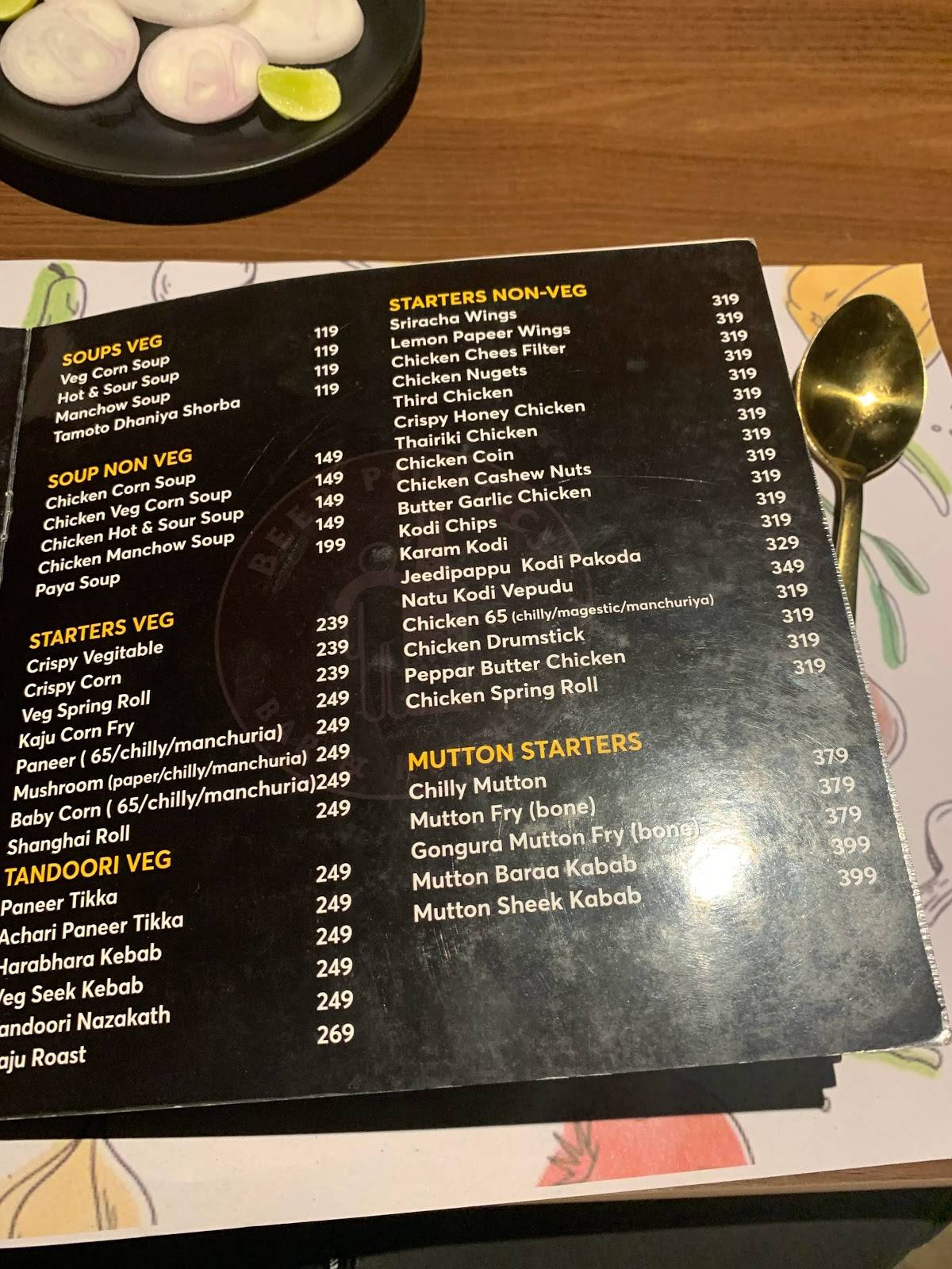 Menu at BEER POLITICS BAR & KITCHEN, Hyderabad