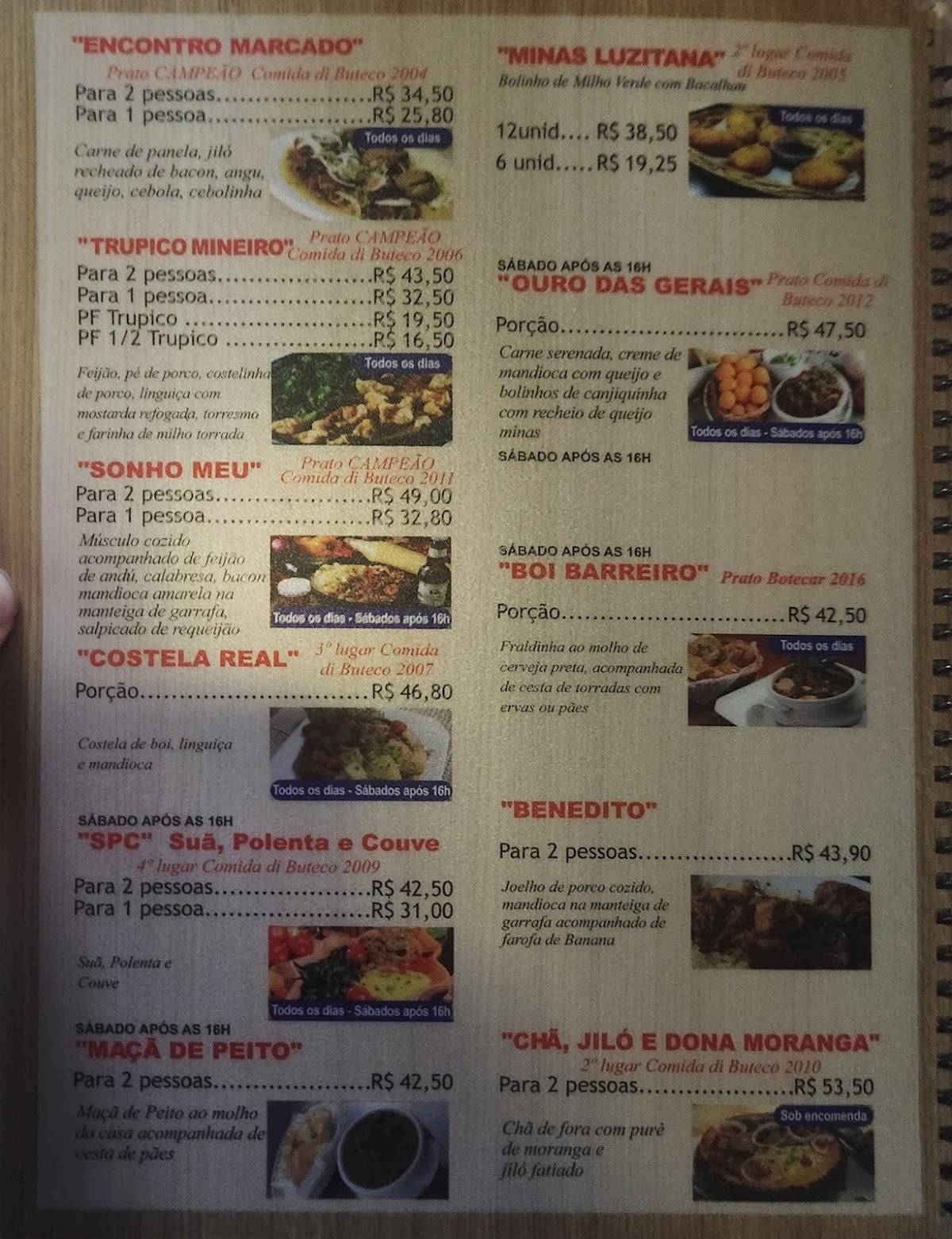 Bar do Zezé cardápio