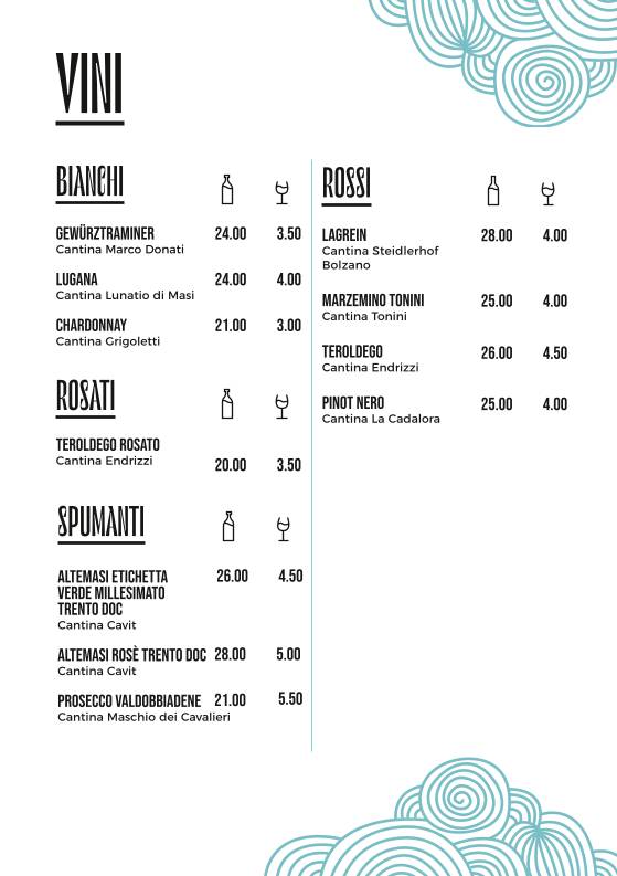 Menu di Bicigrill Rovereto 