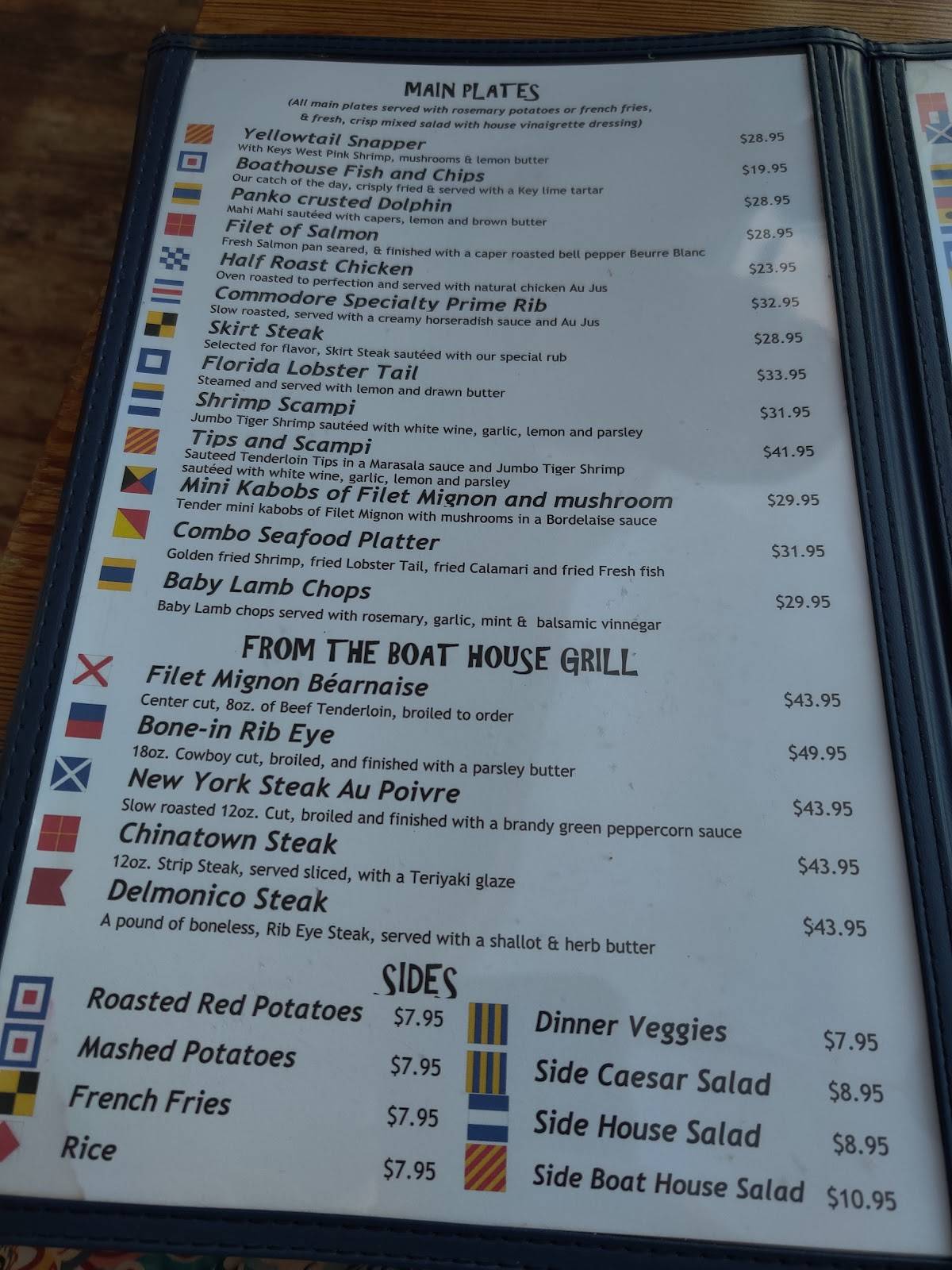 Menu at Boat House Bar & Grill, Key West, 220 Margaret Street