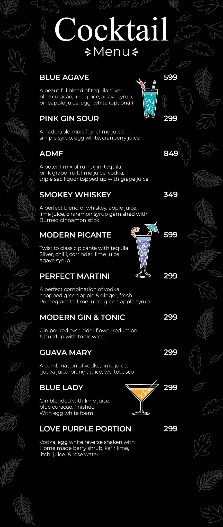 Boulevard Restaurant and Bar menu