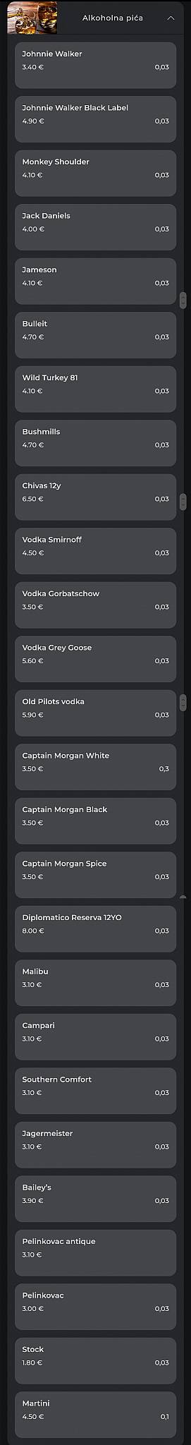 Menu di Caffe Bar Smile 