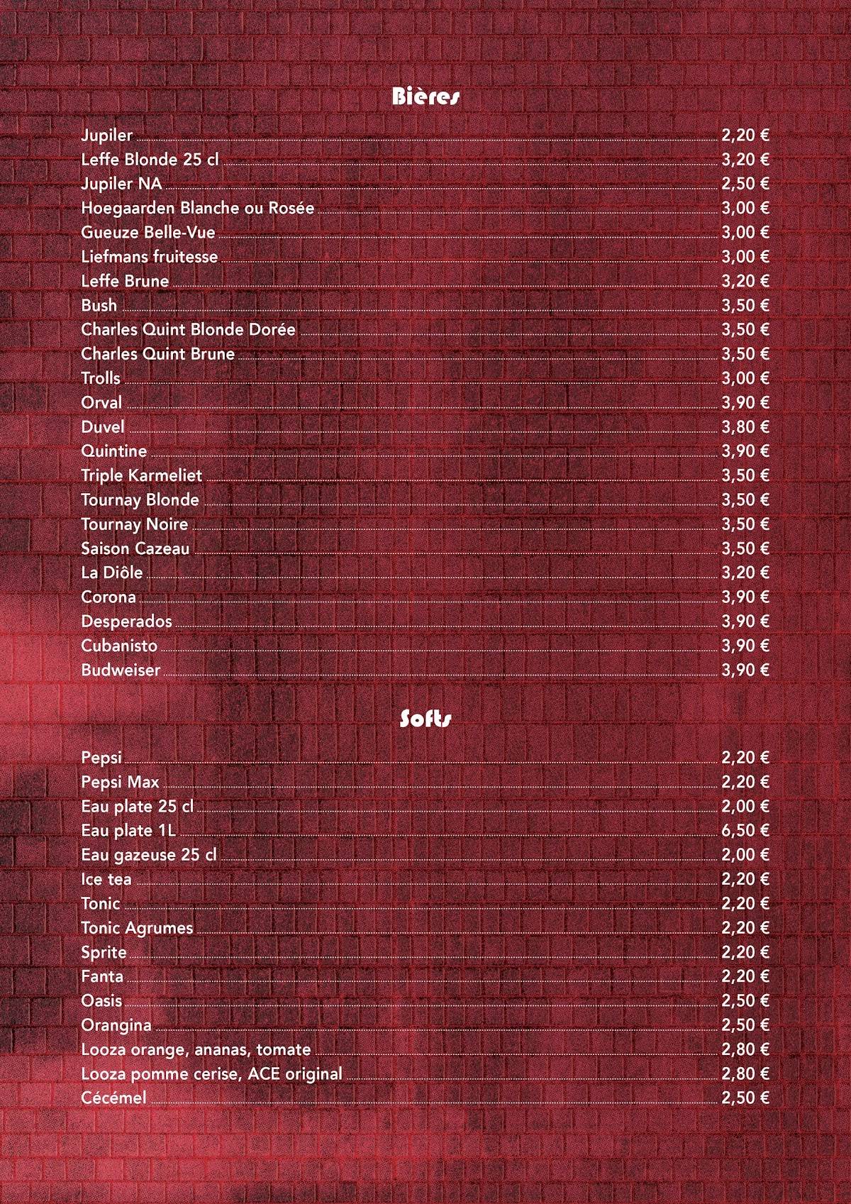 Menu de Charles-Quint