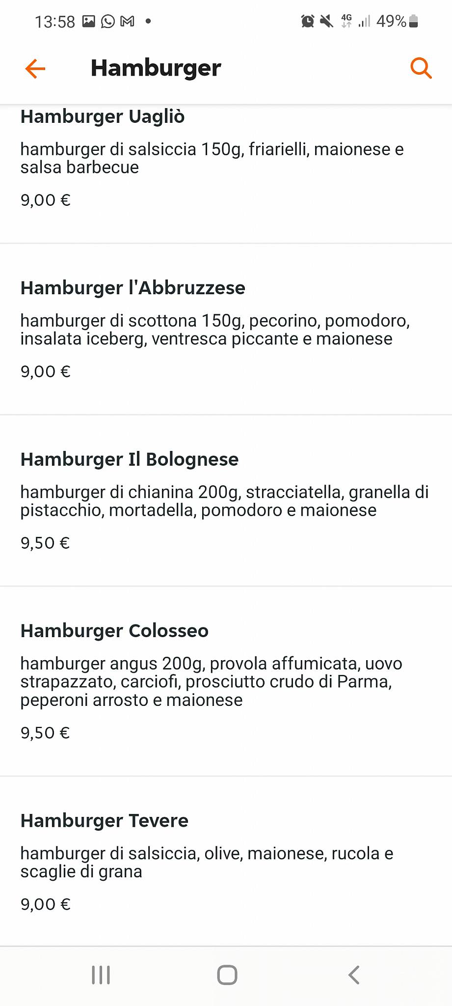 Menu di Cristian Bar 