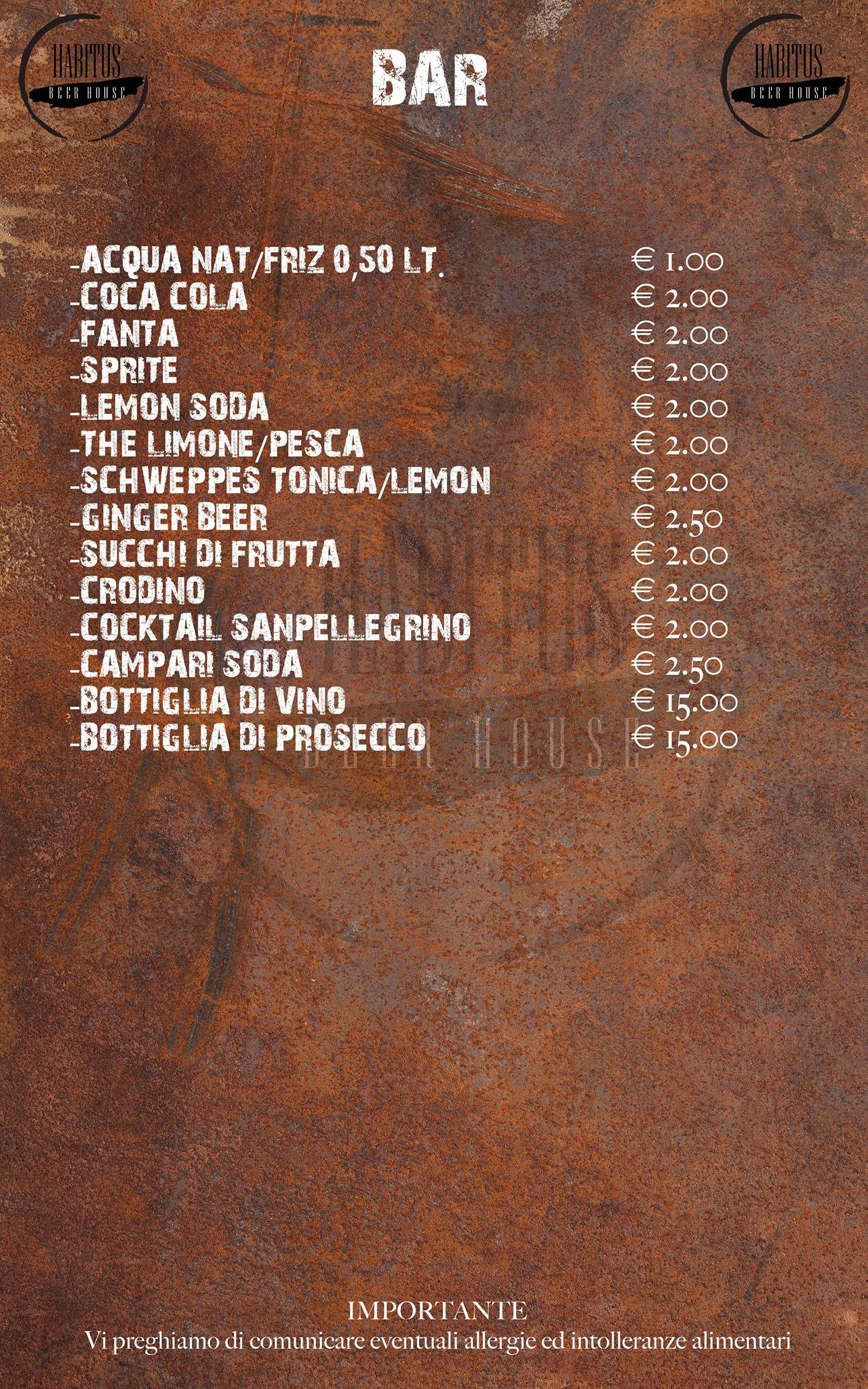 Menu di Habitus Cafè 