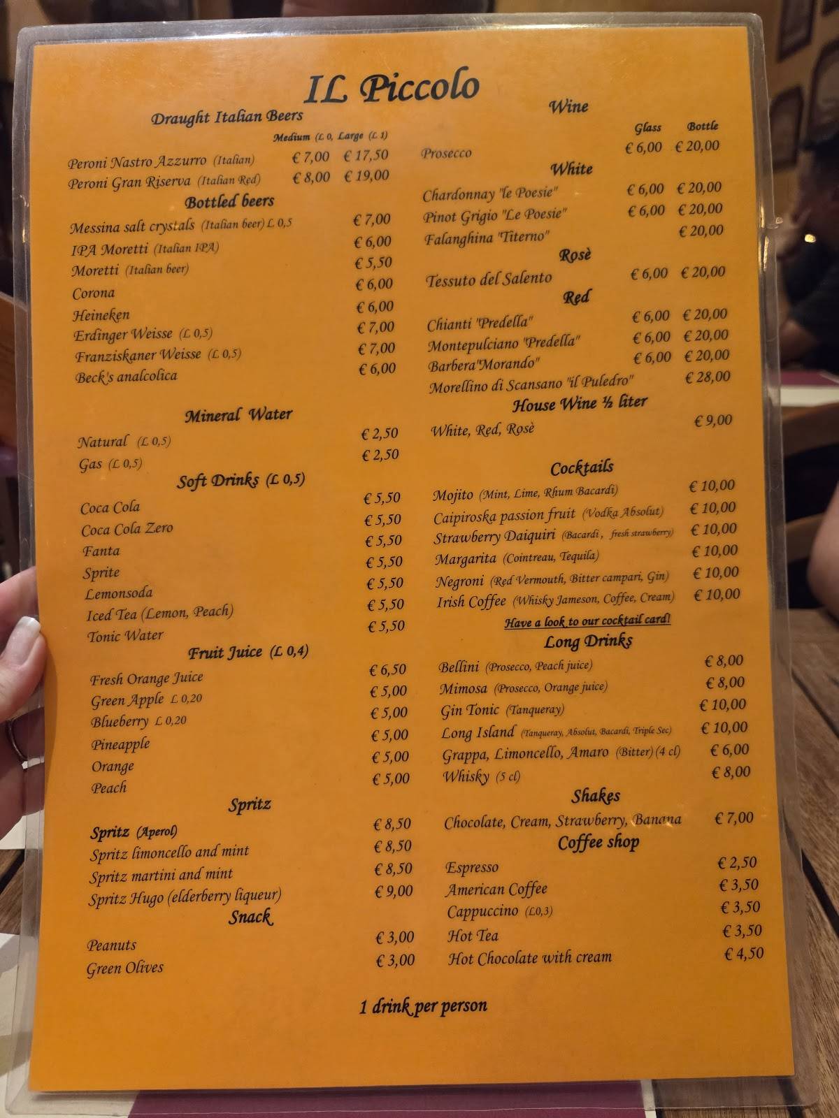 Menu di Il Piccolo Pub Bistrot 