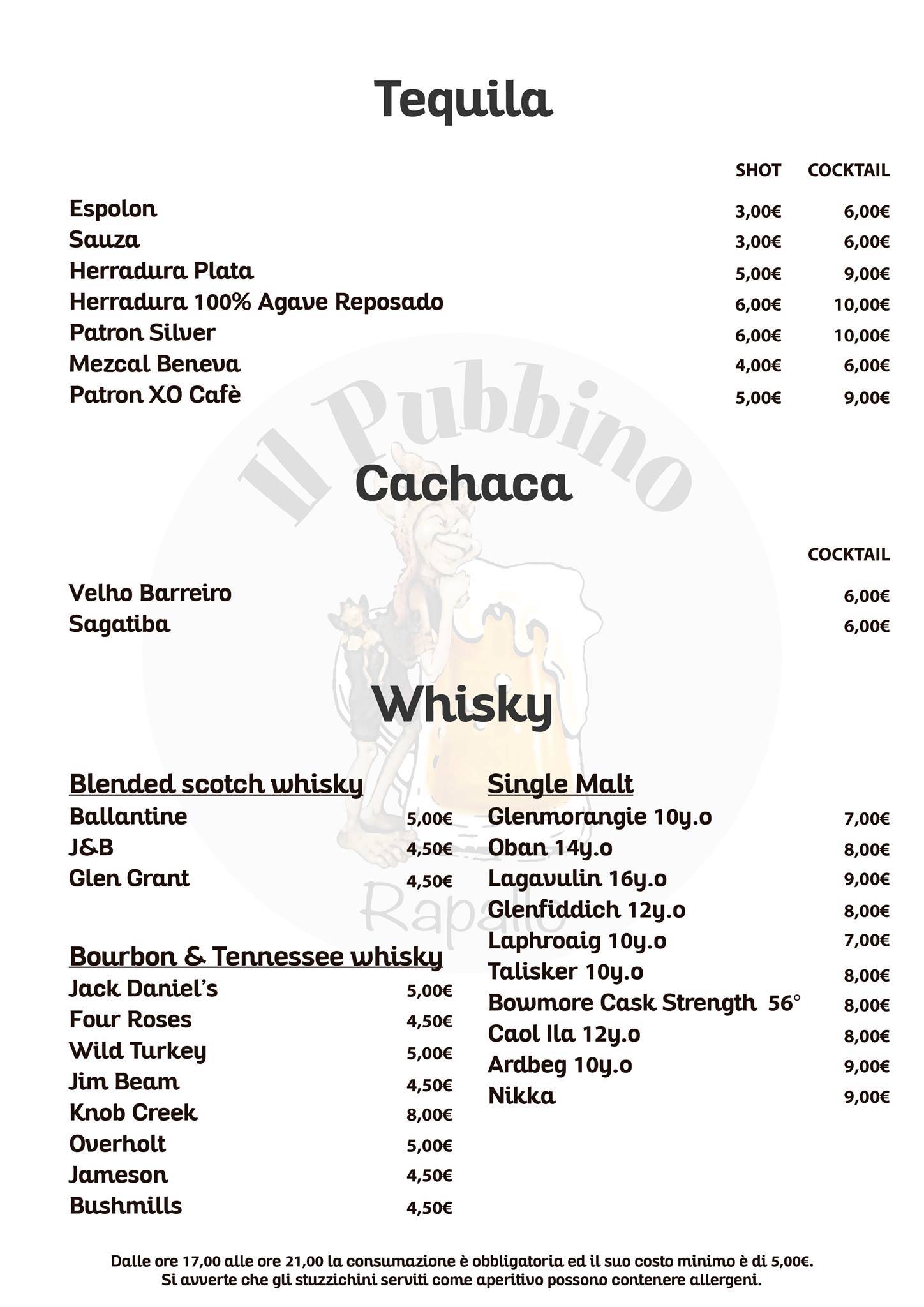 Menu di Il Pubbino 