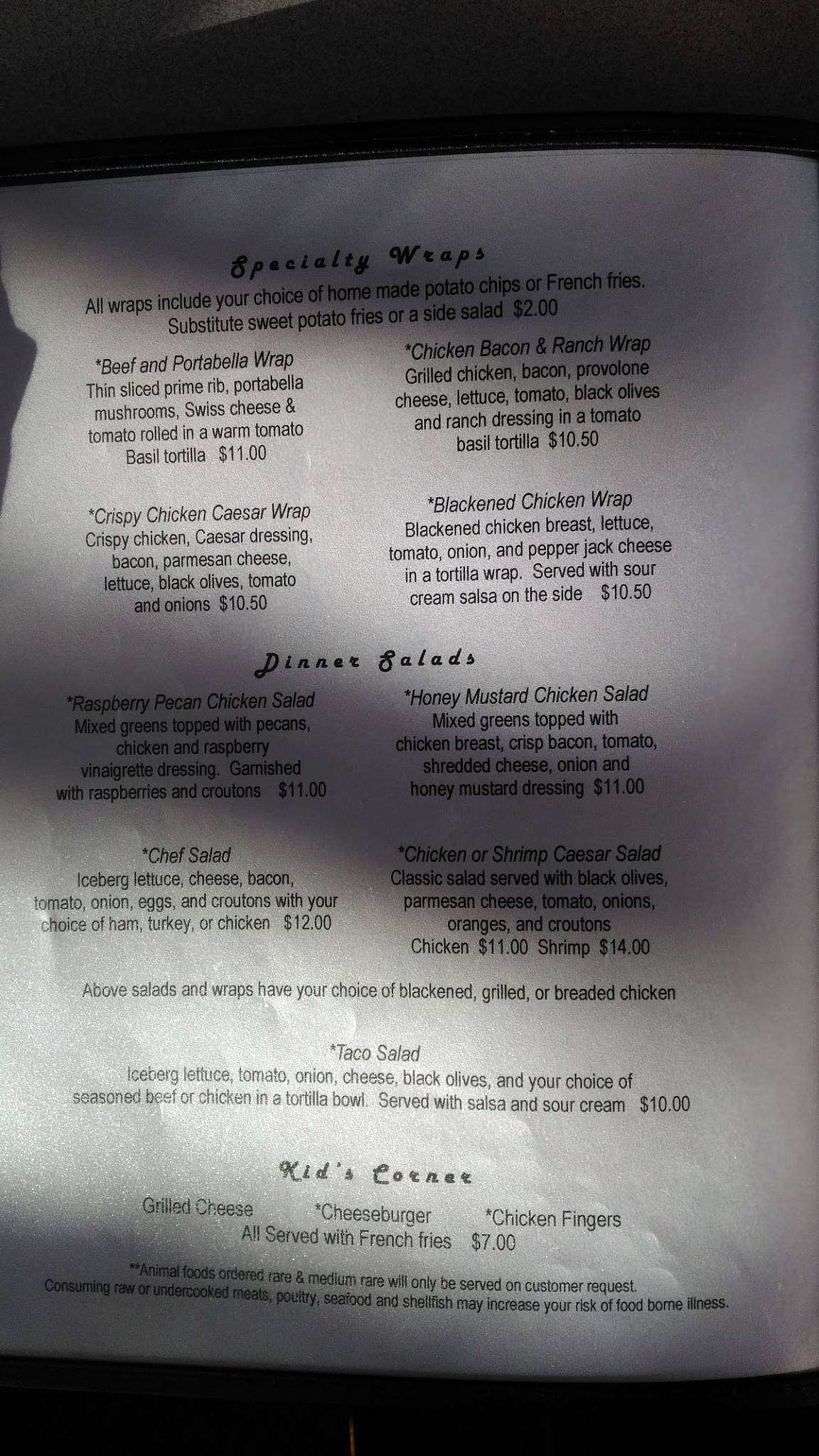 Menu at Juice's Ghost Town pub & bar, Grafton