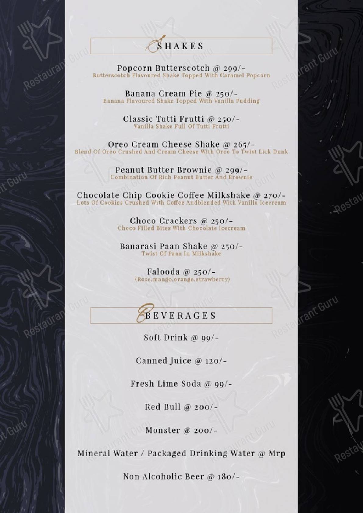 Check out the menu for Kairo Bar and Lounge