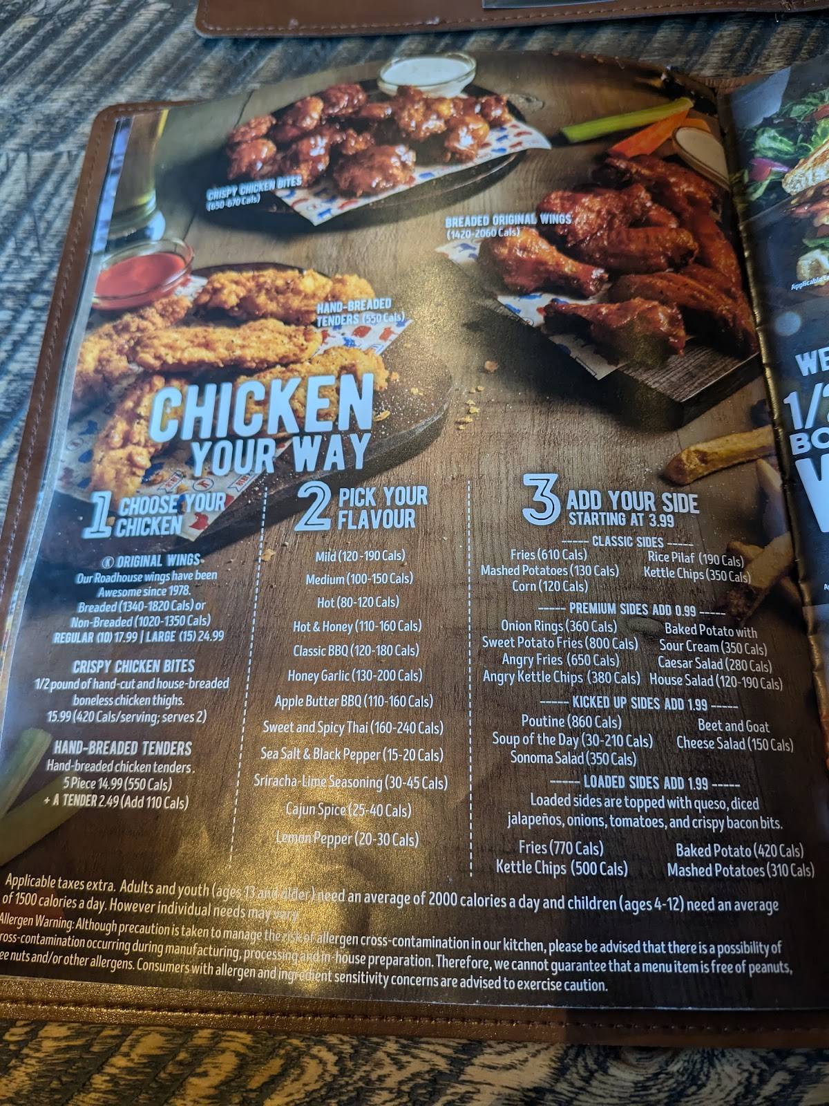 Menu de Kelseys Original Roadhouse