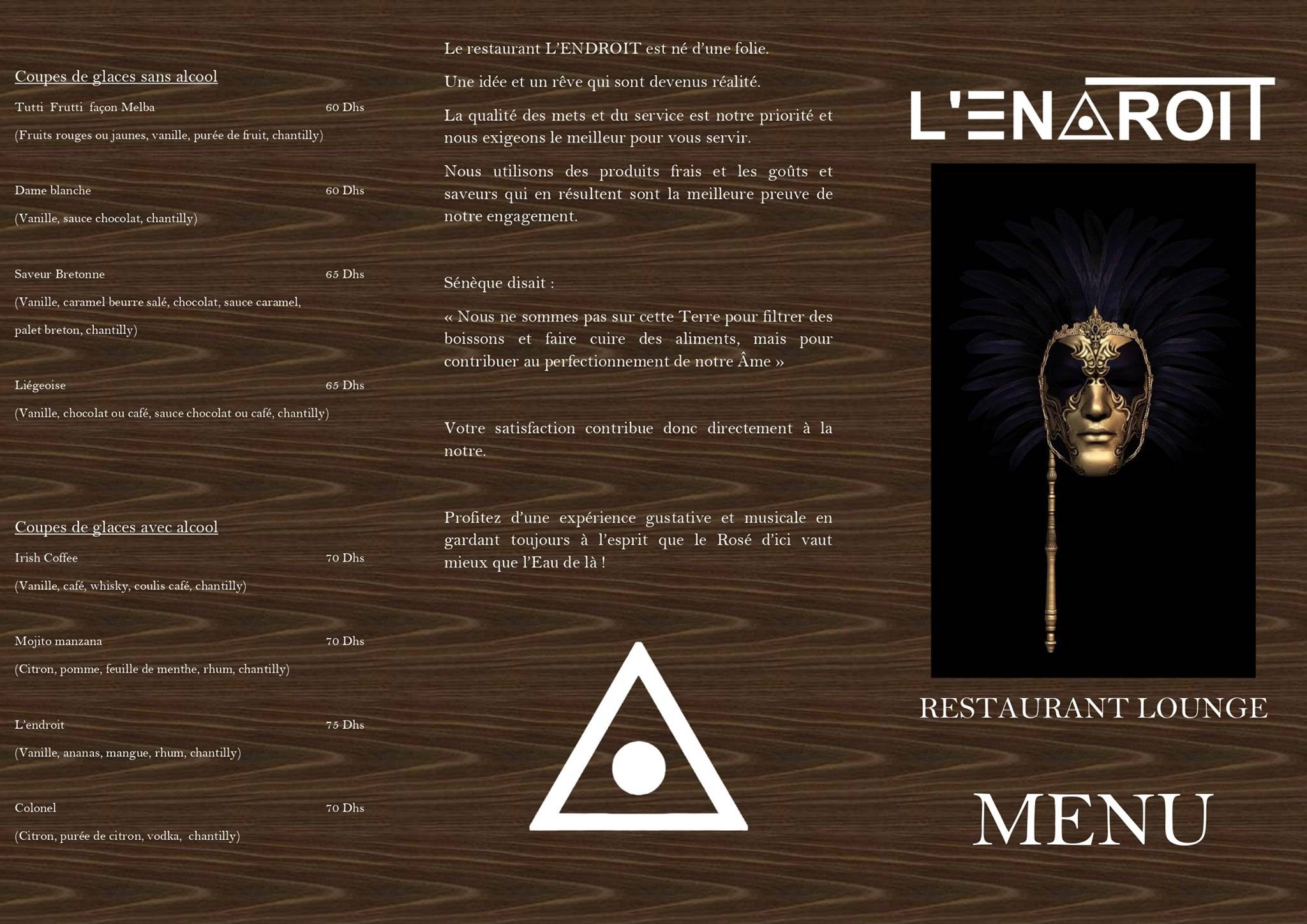 Menu de L' Endroit