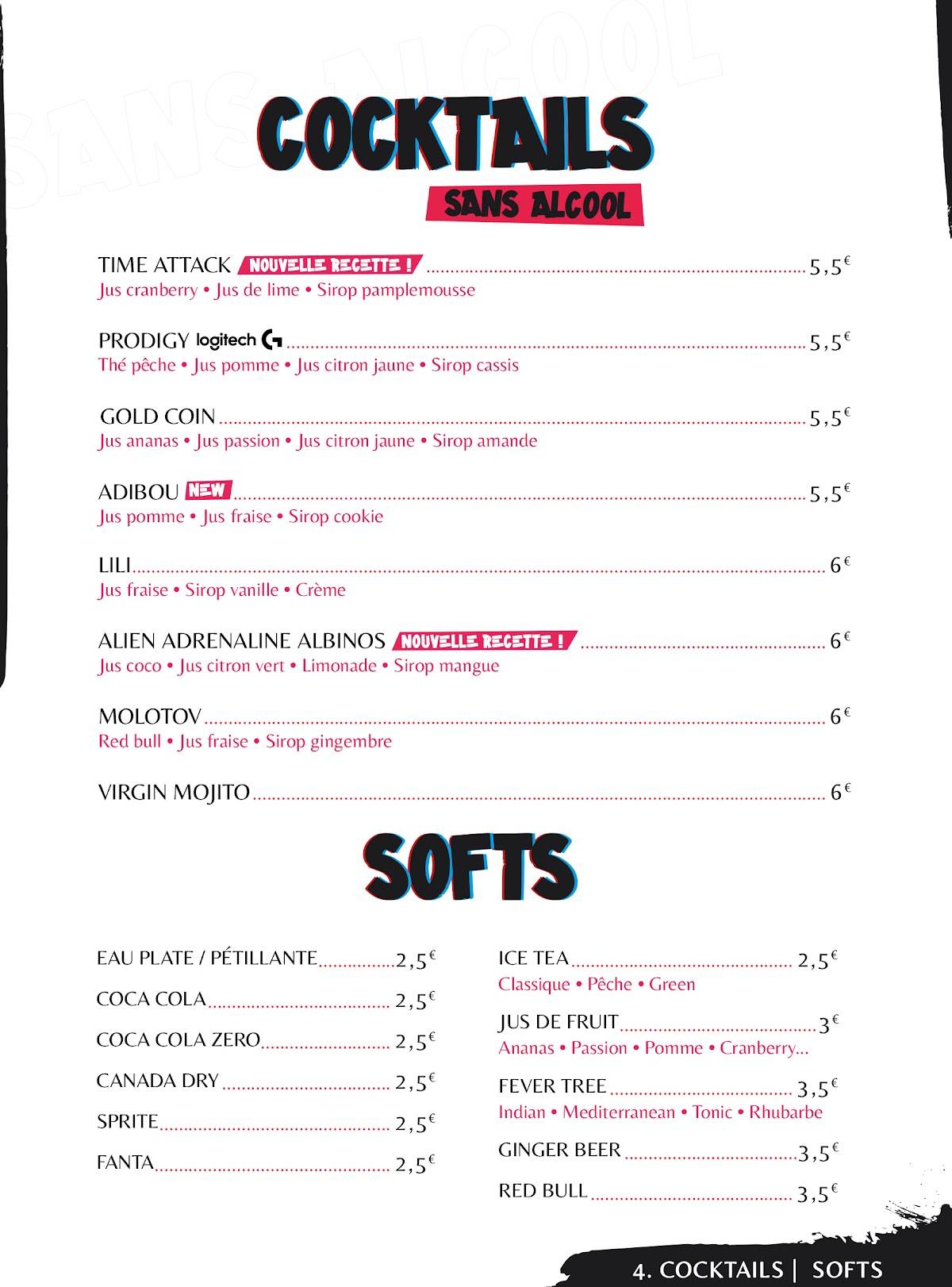 Menu de Meltdown Brussels