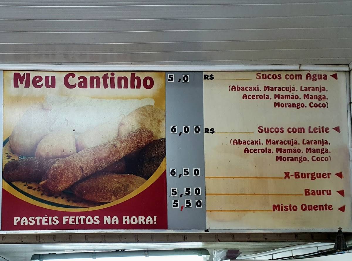 Meu Cantinho cardápio