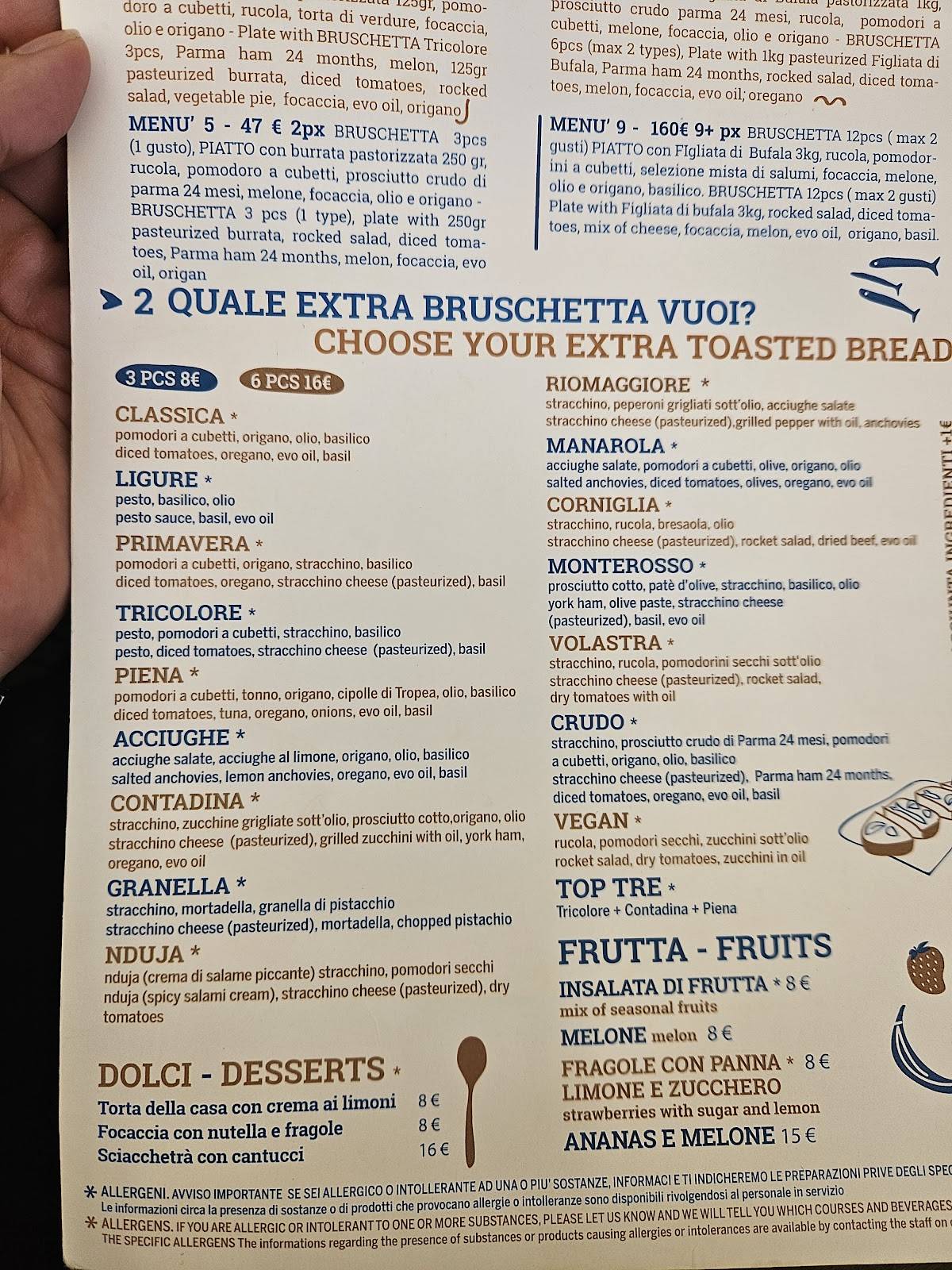 Menu di Nessun Dorma 