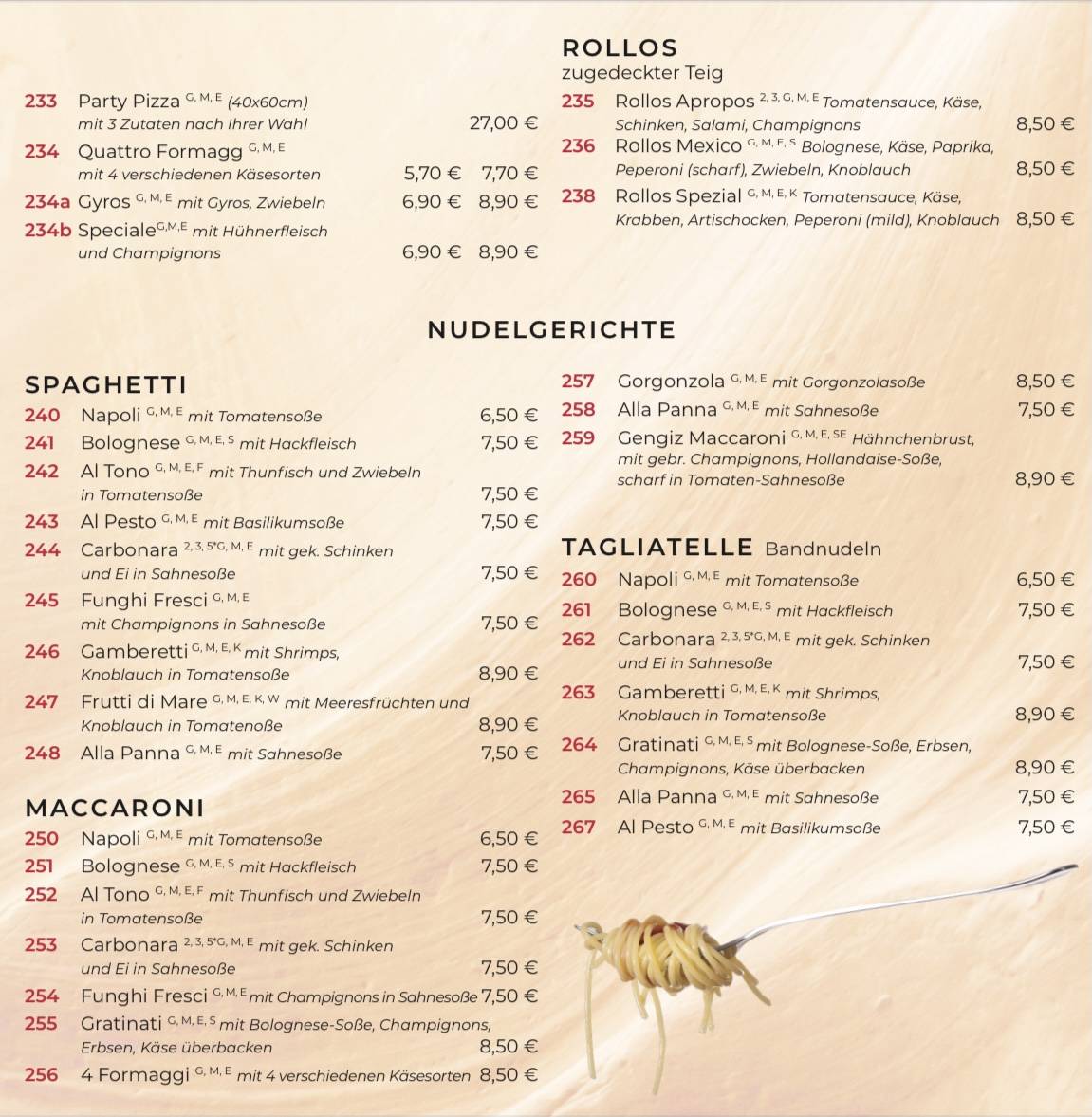Menu de Panda Imbiss Lieferservice