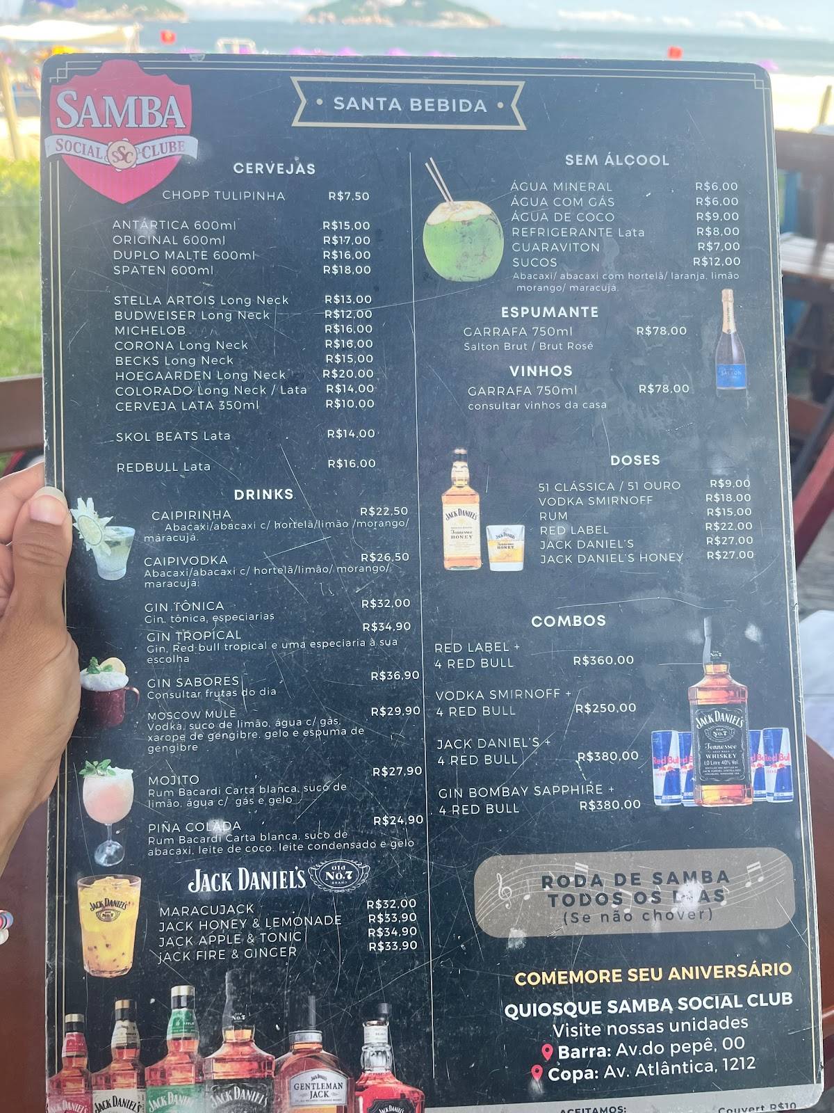 Menu em Quiosque do Samba Social Clube - Barra da Tijuca, Rio de ...
