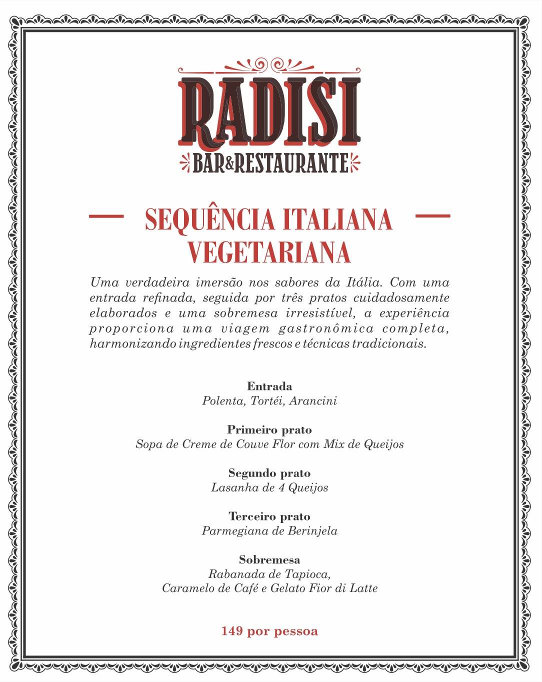 Radisi Bar & Restaurante cardápio