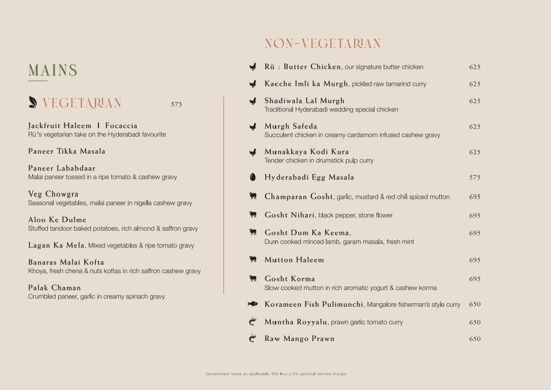 Rü - Craft Bar • Art Cuisine menu