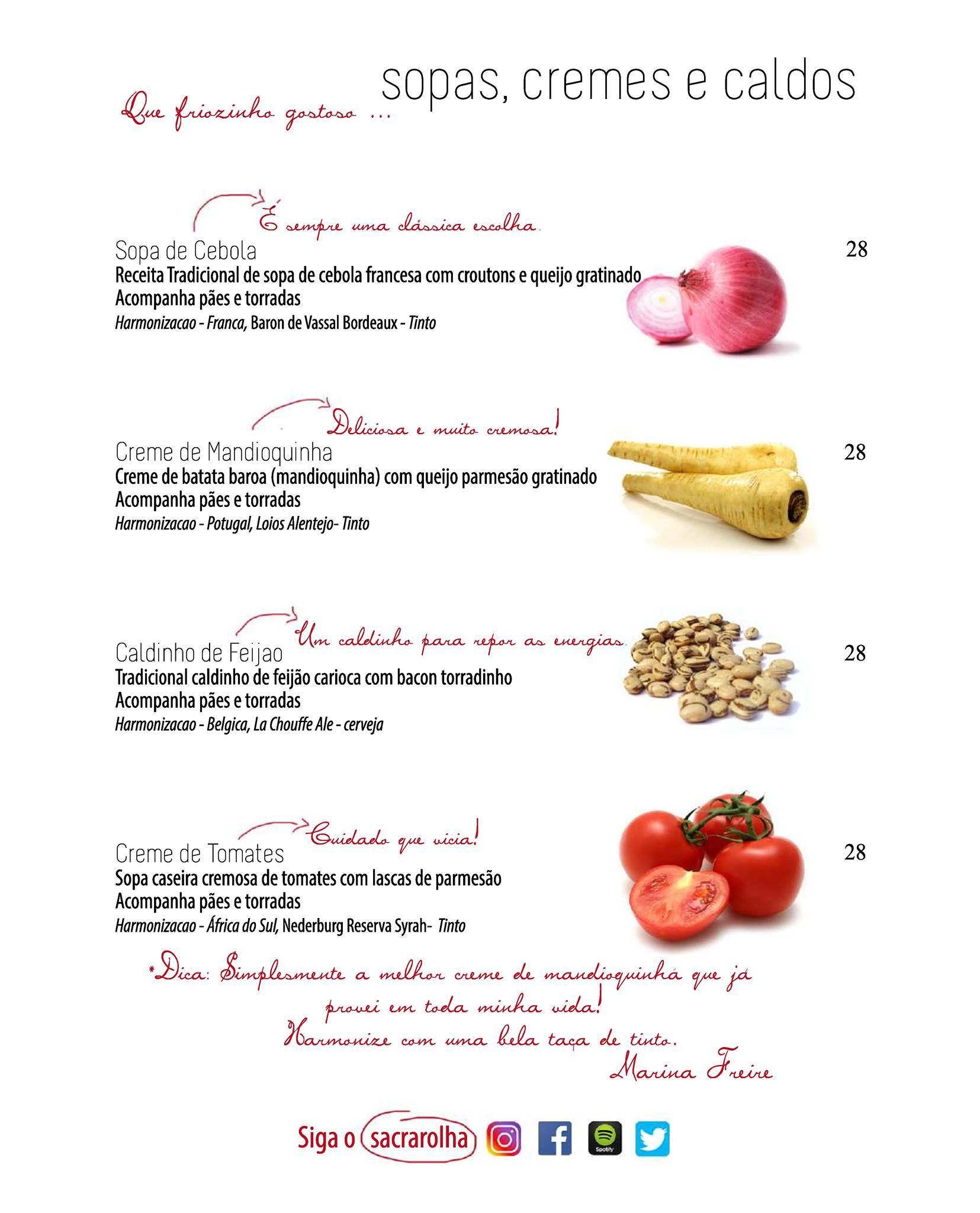Sacra Rolha Wine Bar cardápio