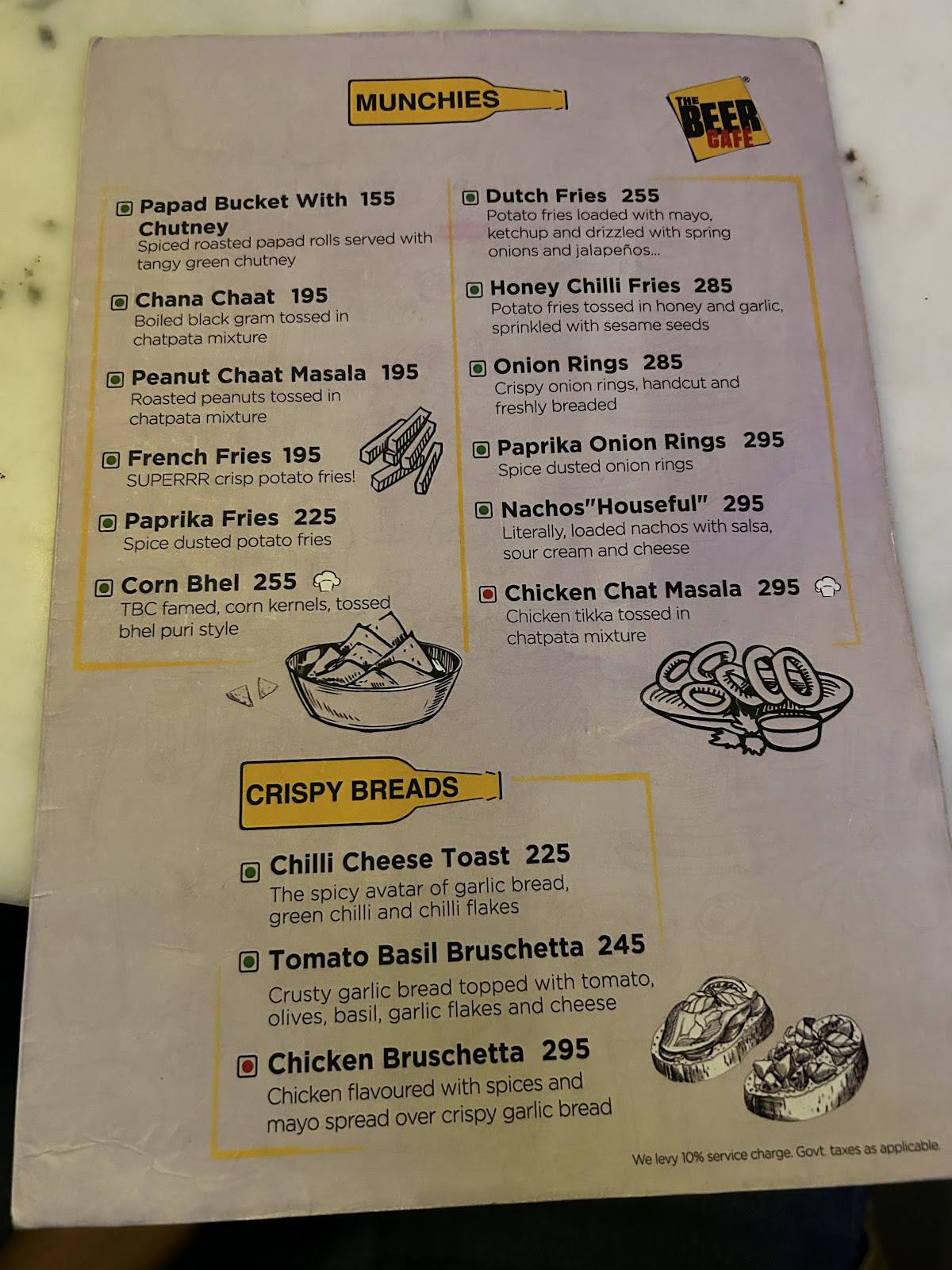 The Beer Cafe, Guwahati menu