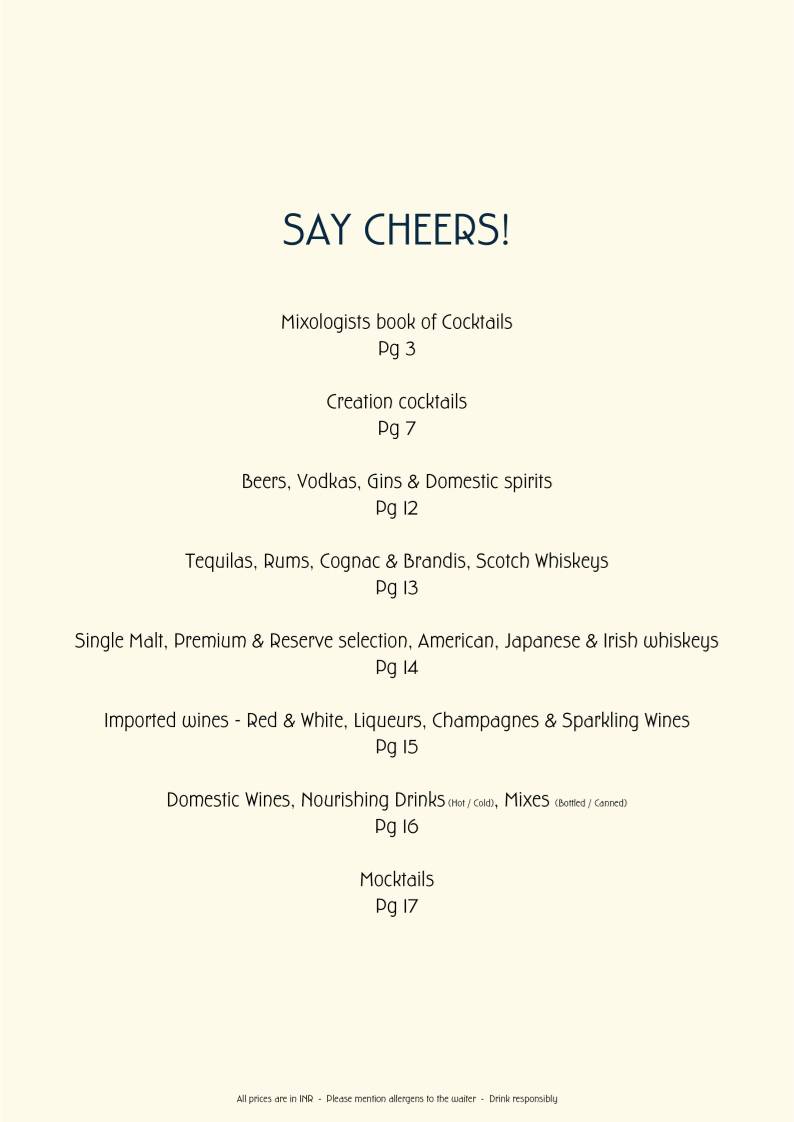 The Living Room Coimbatore menu
