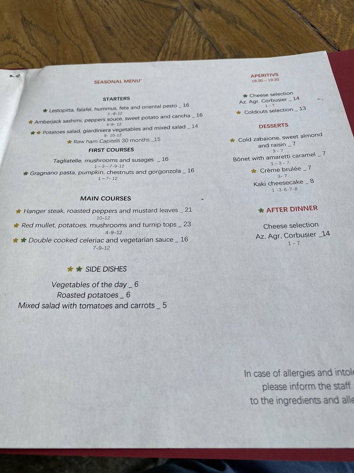 Menu di Tre Galli Vineria Ristorante 