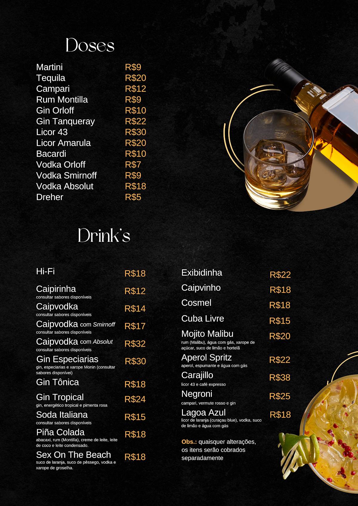 Viana Bar cardápio