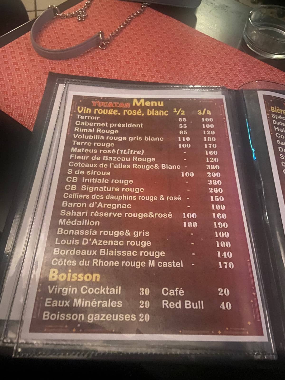 Menu de Yucatan