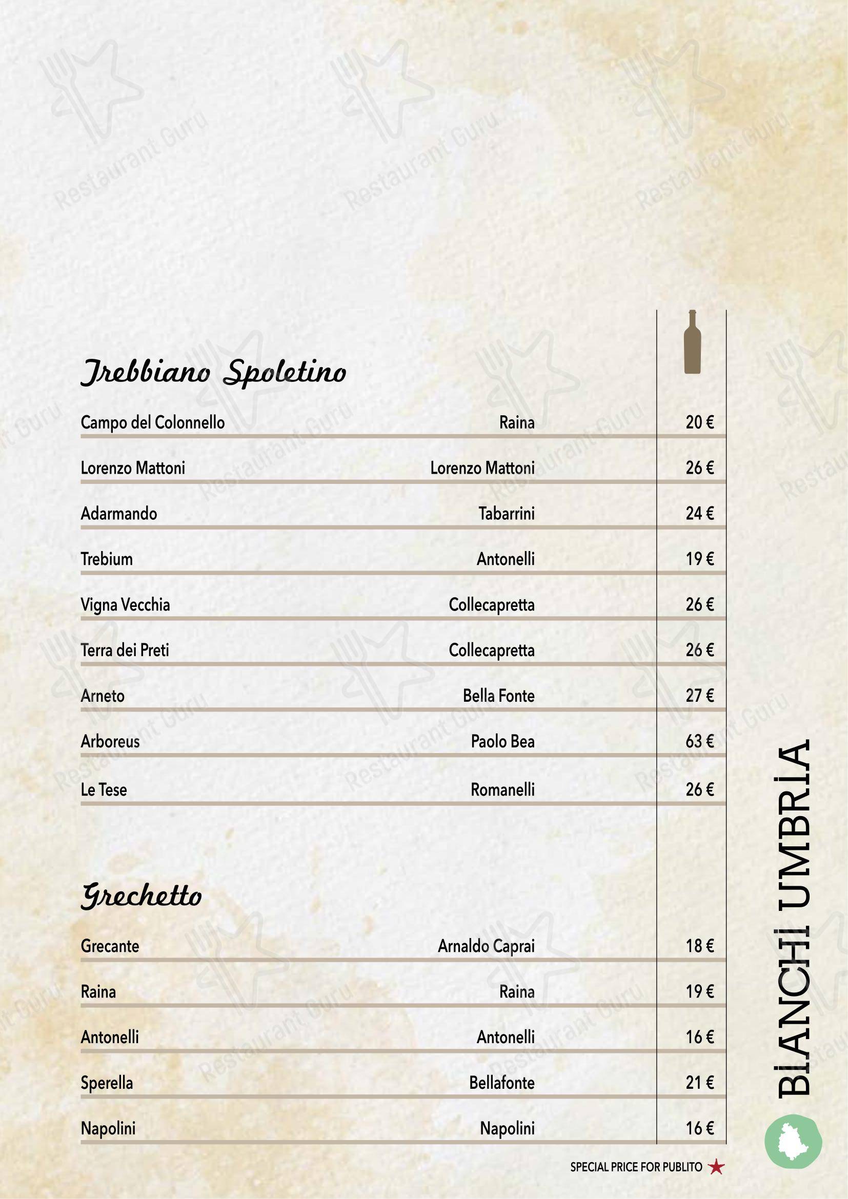 Основное меню per Publito pub & bar