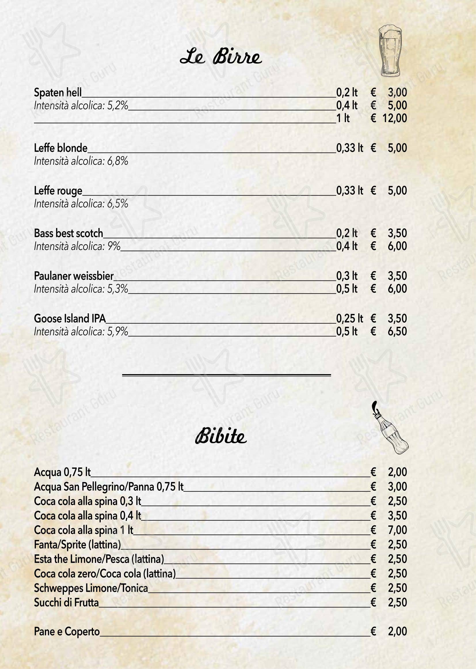 Menu bar per Publito pub & bar