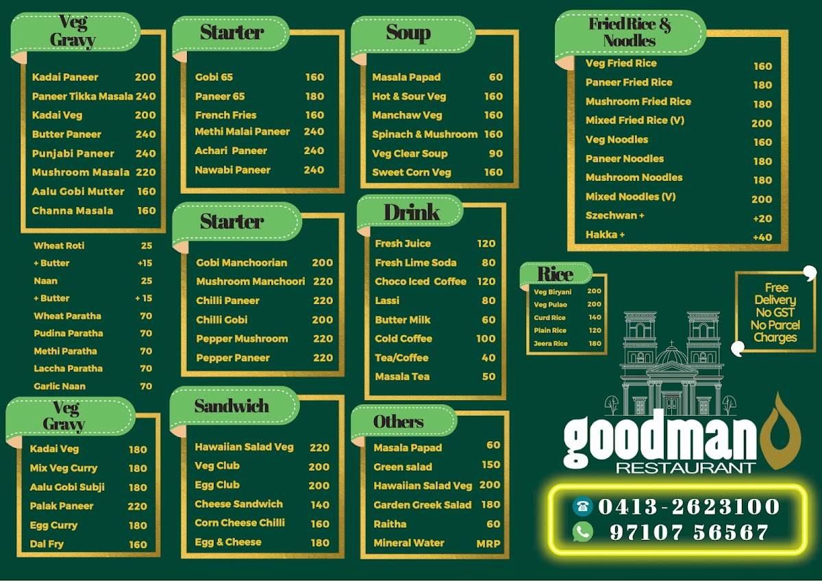 Goodman Pondy menu